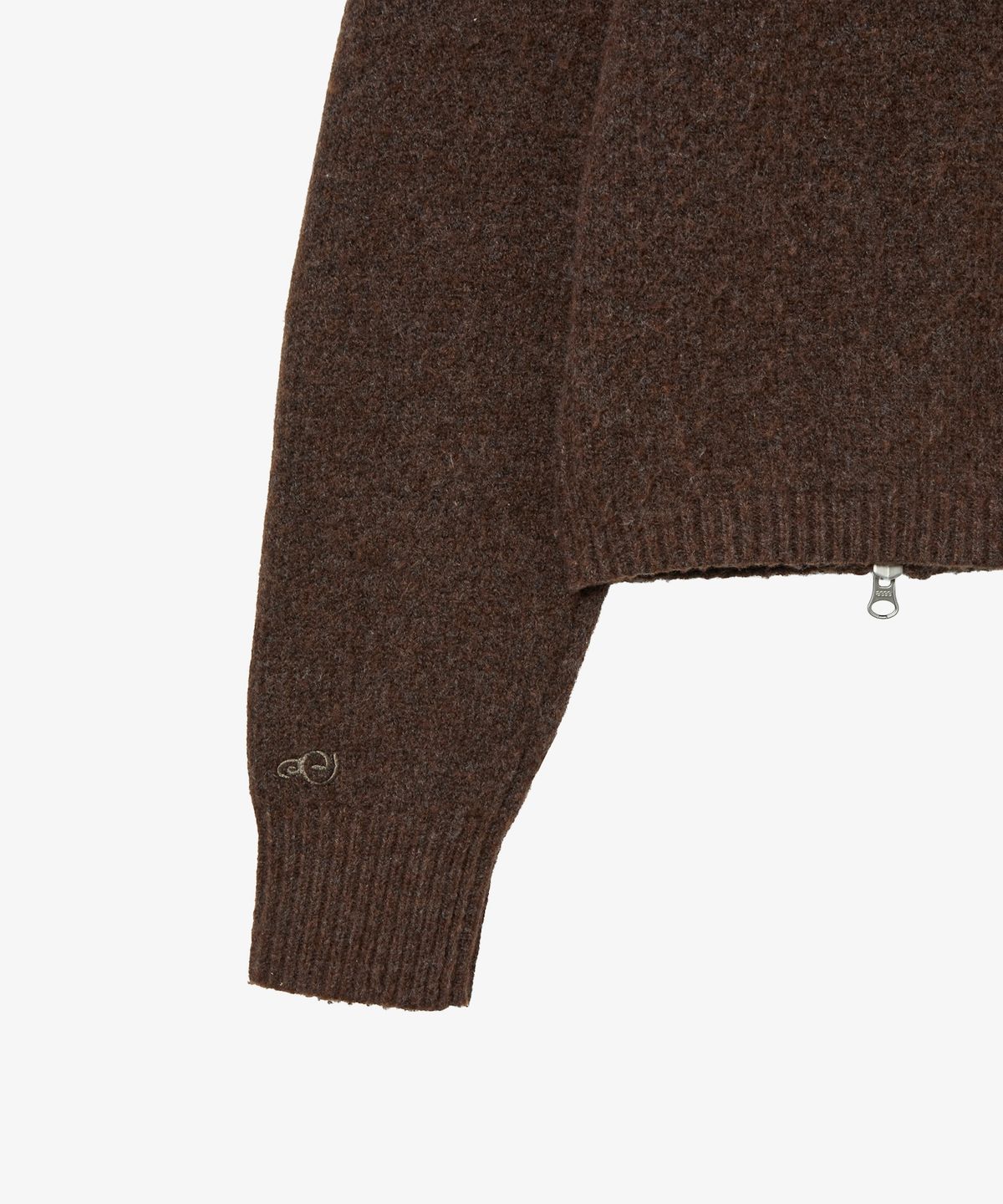 에이이에이이(AEAE) HIGH NECK KNIT ZIP UP [BROWN]