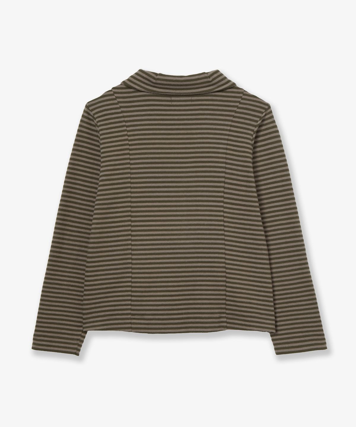 에이이에이이(AEAE) SHAWL COLLAR STRIPE ZIP UP [KHAKI]