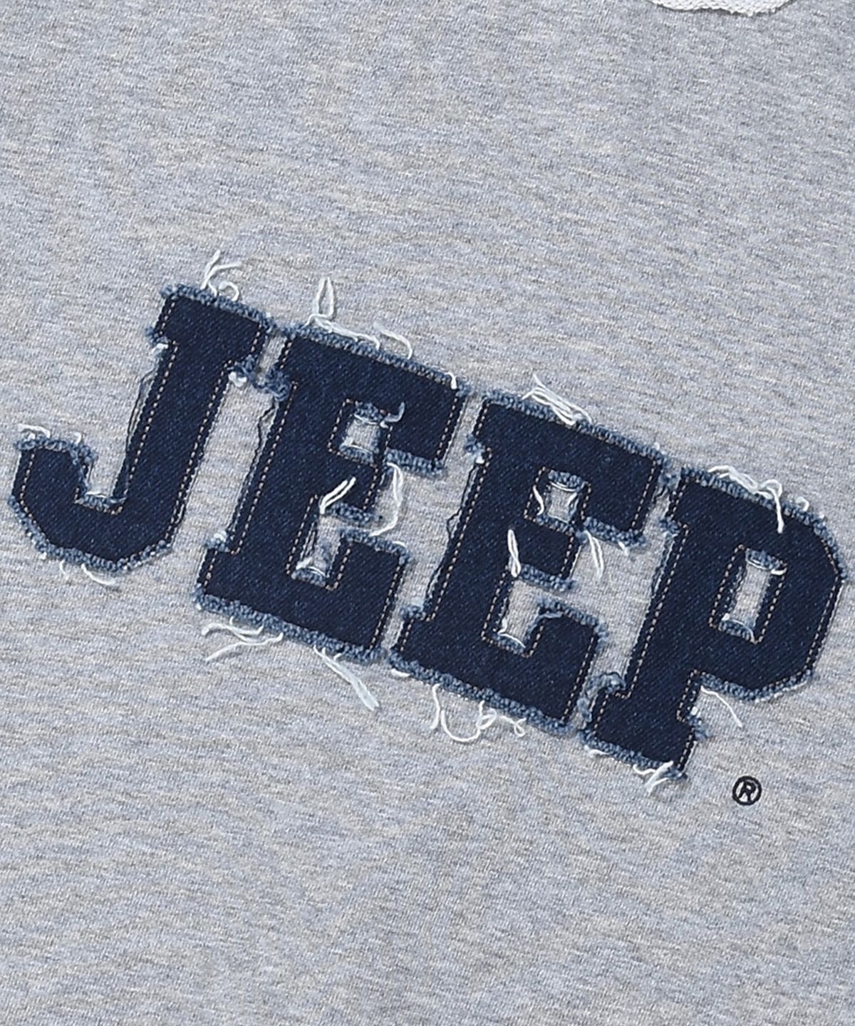 지프(JEEP) 데미지 워싱 데님 빅로고 맨투맨 (JR5TSU829MG)