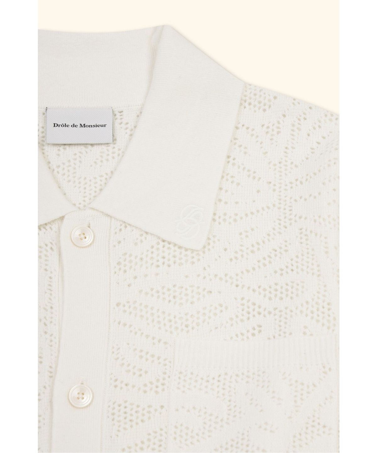 드롤드무슈(DROLE DE MONSIEUR) Knitwear Lace Shirt Polo Longsleeve D0WCW26110WHM
