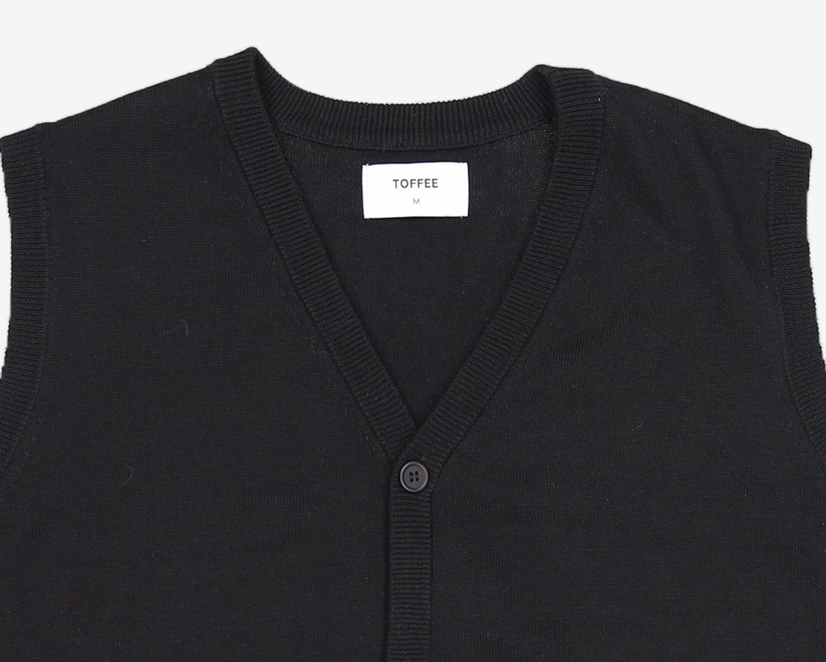토피(TOFFEE) 니트 베스트 가디건 (NAVY) M