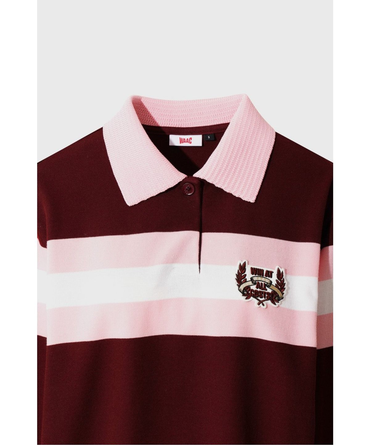왁(WAAC) Women Knit Collar Stripe Polo WWTBA26606WID