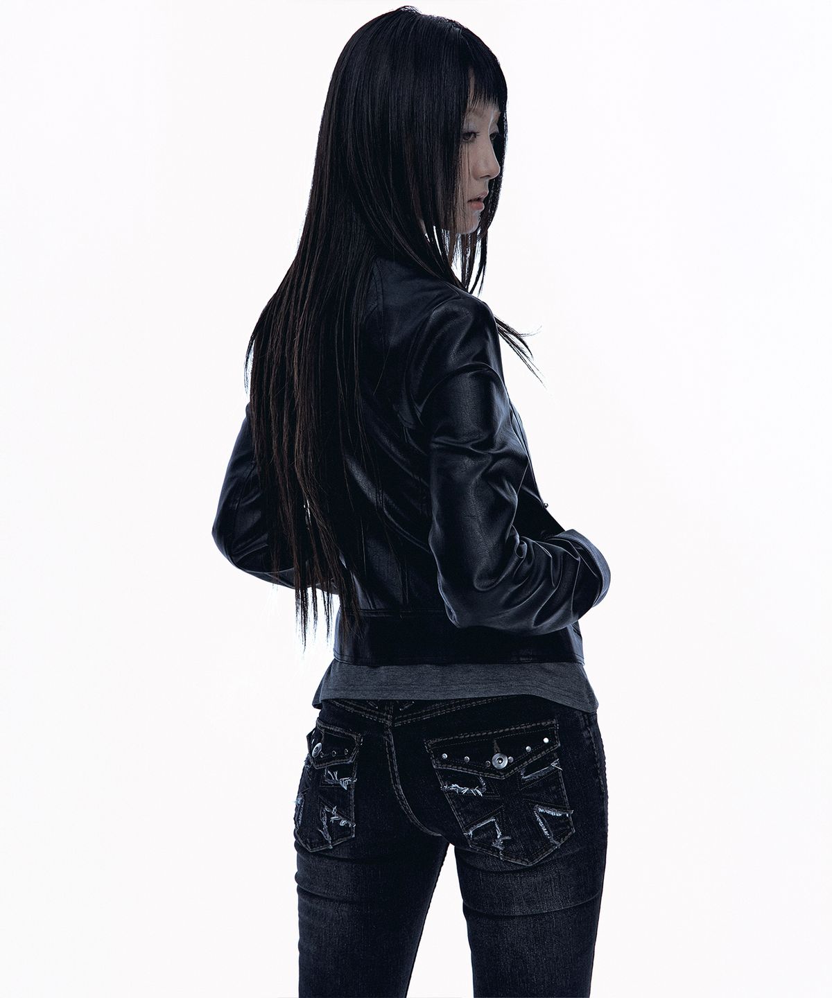 러프넥(ROUGHNECK) Slim Line Leather Jacket Black