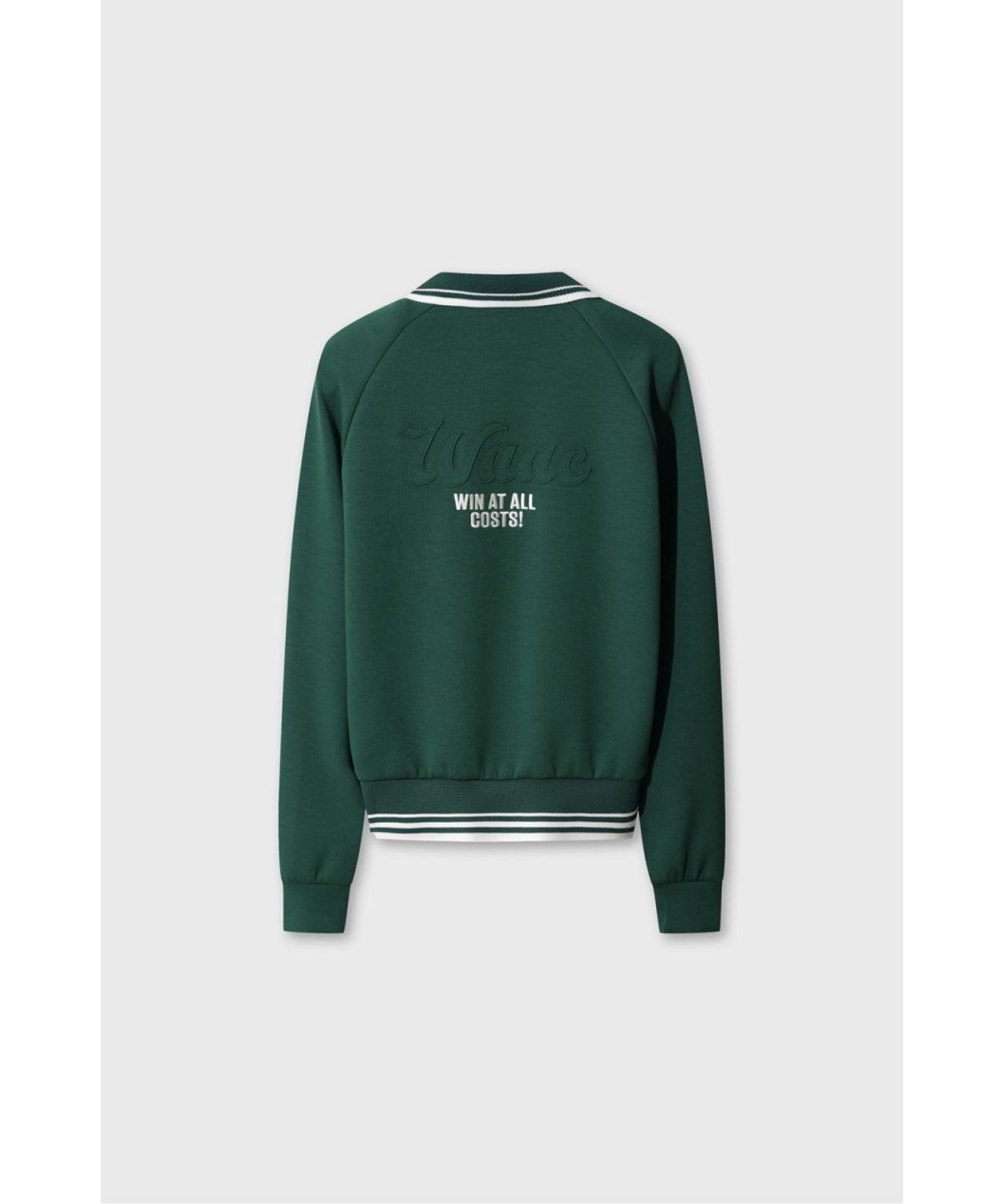 왁(WAAC) Women Knit Collar Quarter-zip Sweatshirts WWTBA26602GRD