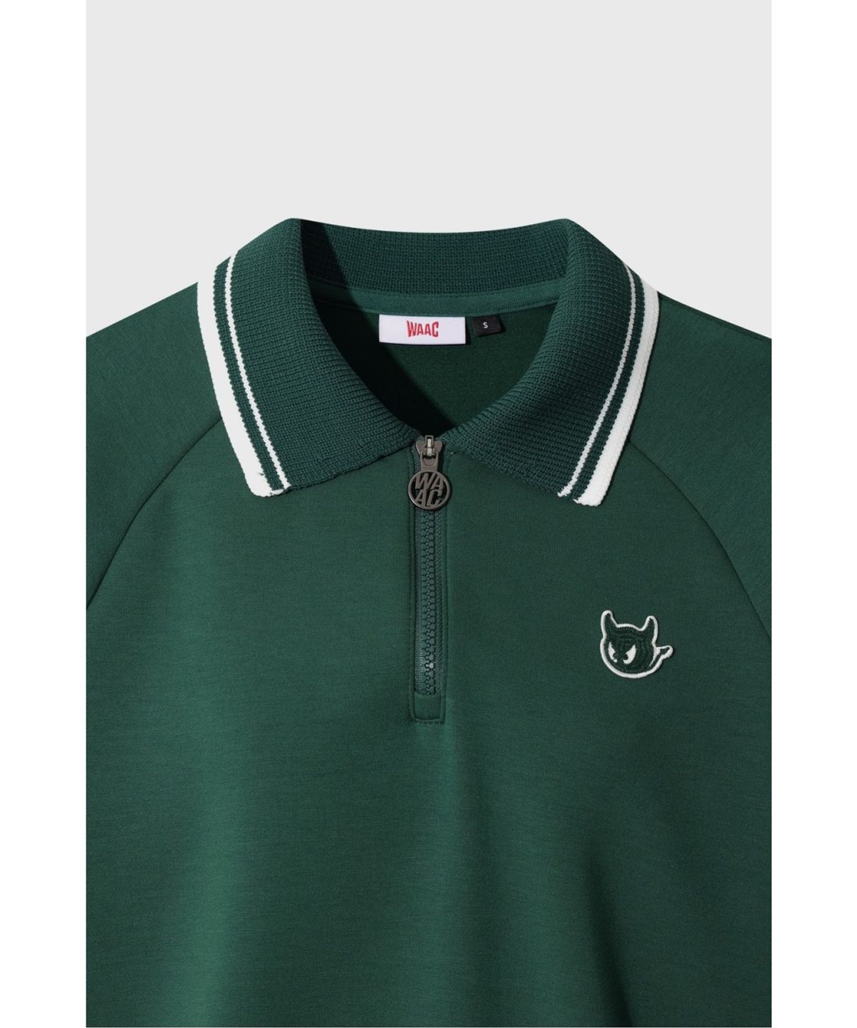 왁(WAAC) Women Knit Collar Quarter-zip Sweatshirts WWTBA26602GRD
