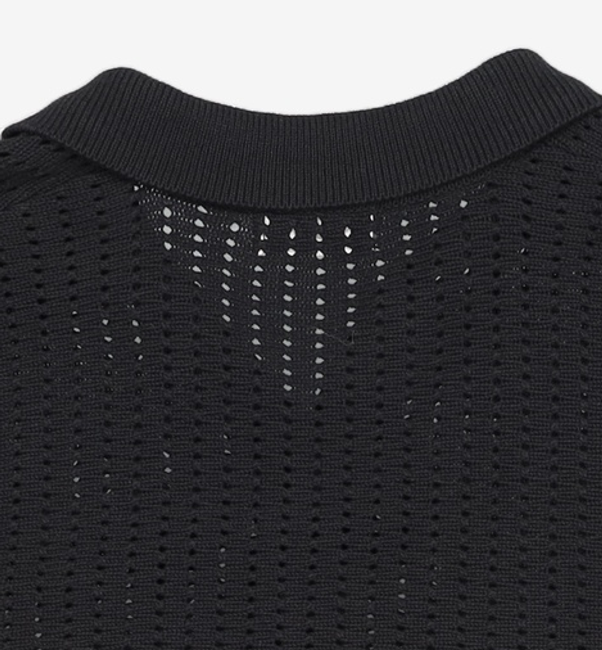 메종미네드(MAISON MINED) SAINT BLACK KNIT HALF SHIRTS M