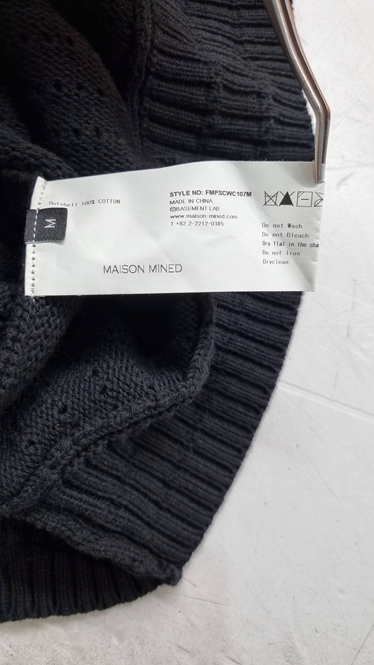 메종미네드(MAISON MINED) SAINT BLACK KNIT HALF SHIRTS M