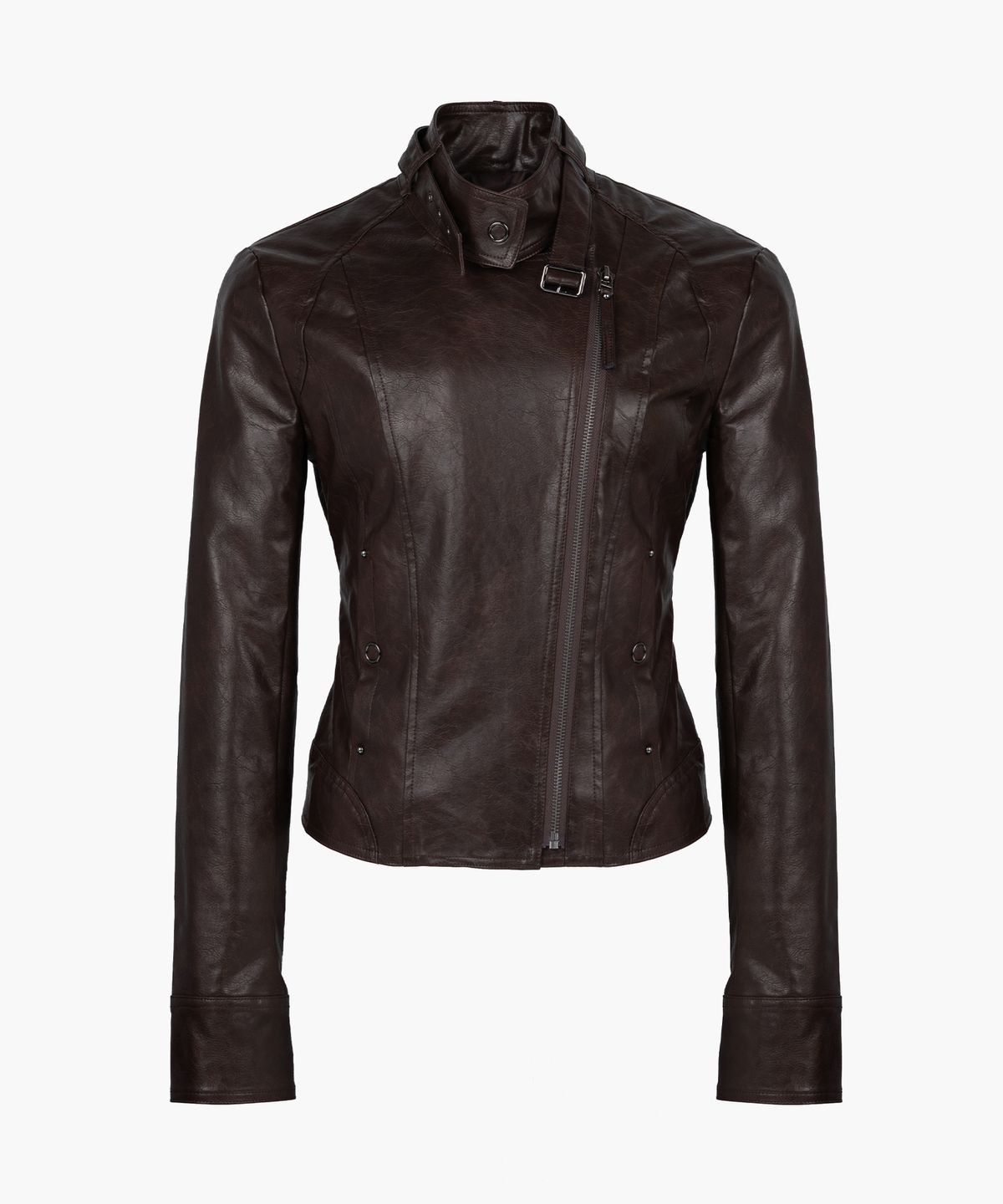 러프넥(ROUGHNECK) Slim Line Leather Jacket Brown