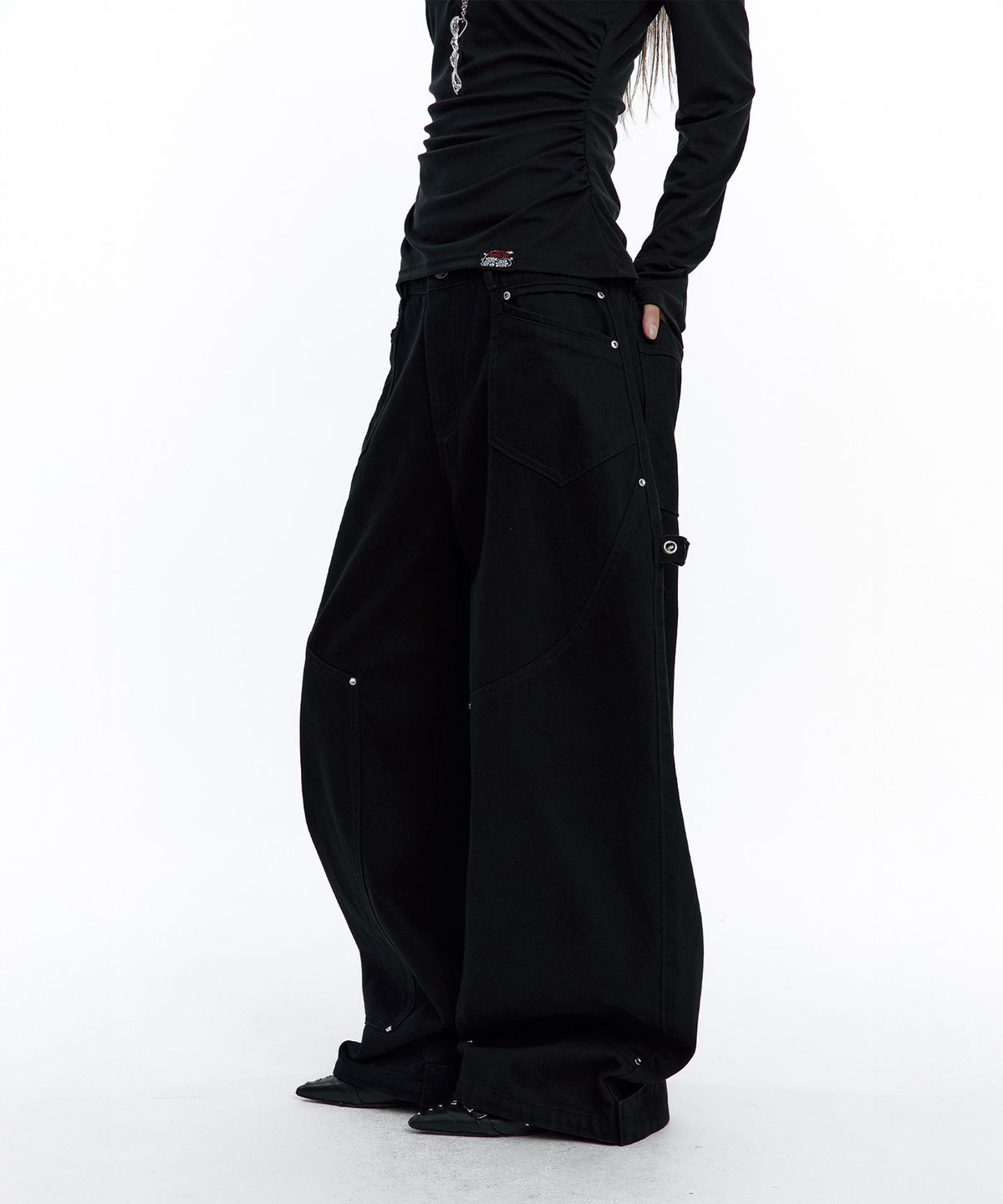 러프넥(ROUGHNECK) Curved Work Pants Black
