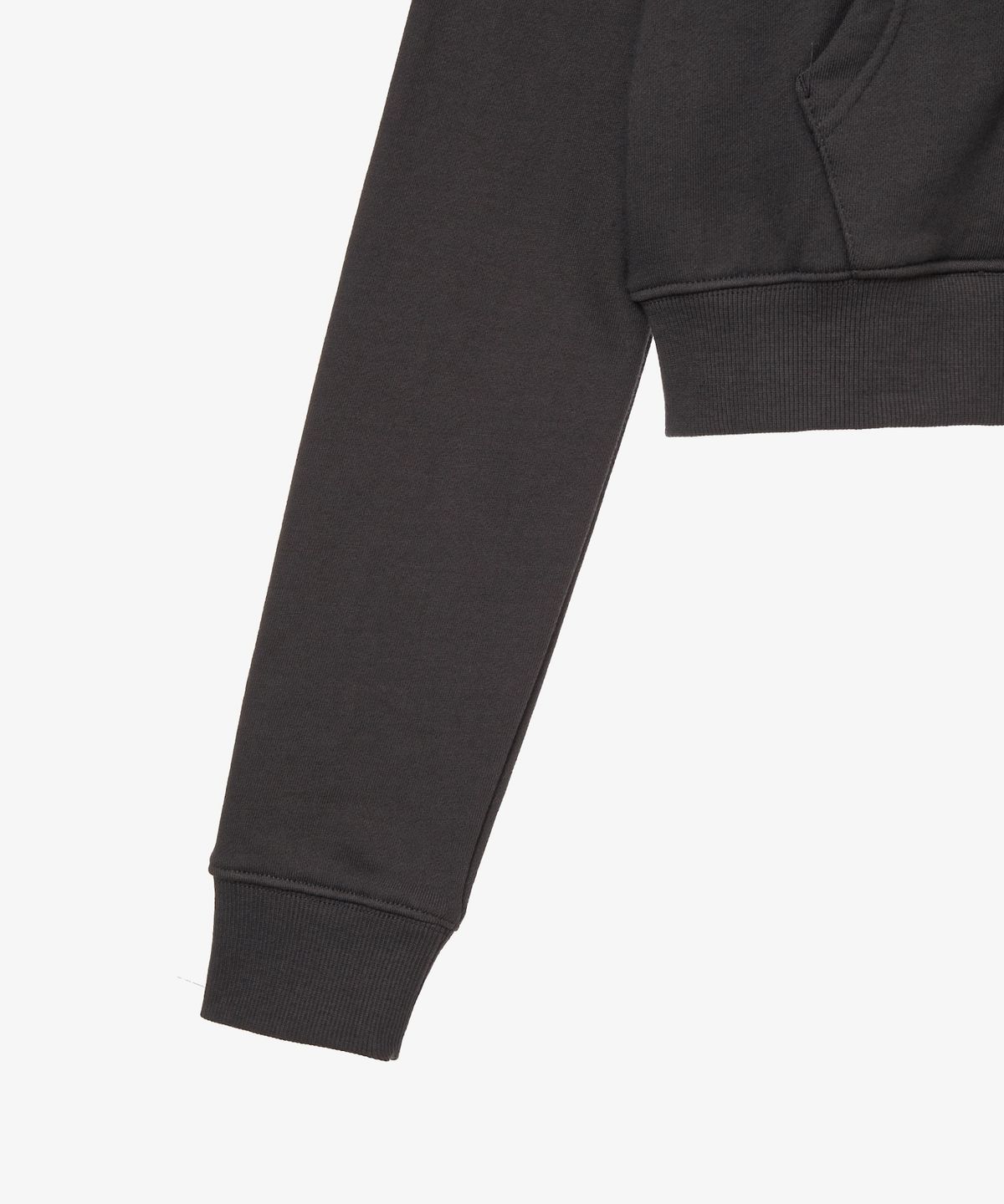 에이이에이이(AEAE) DOT SMALL LETTER CROP HOOD ZIP UP [CHARCOAL BROWN]