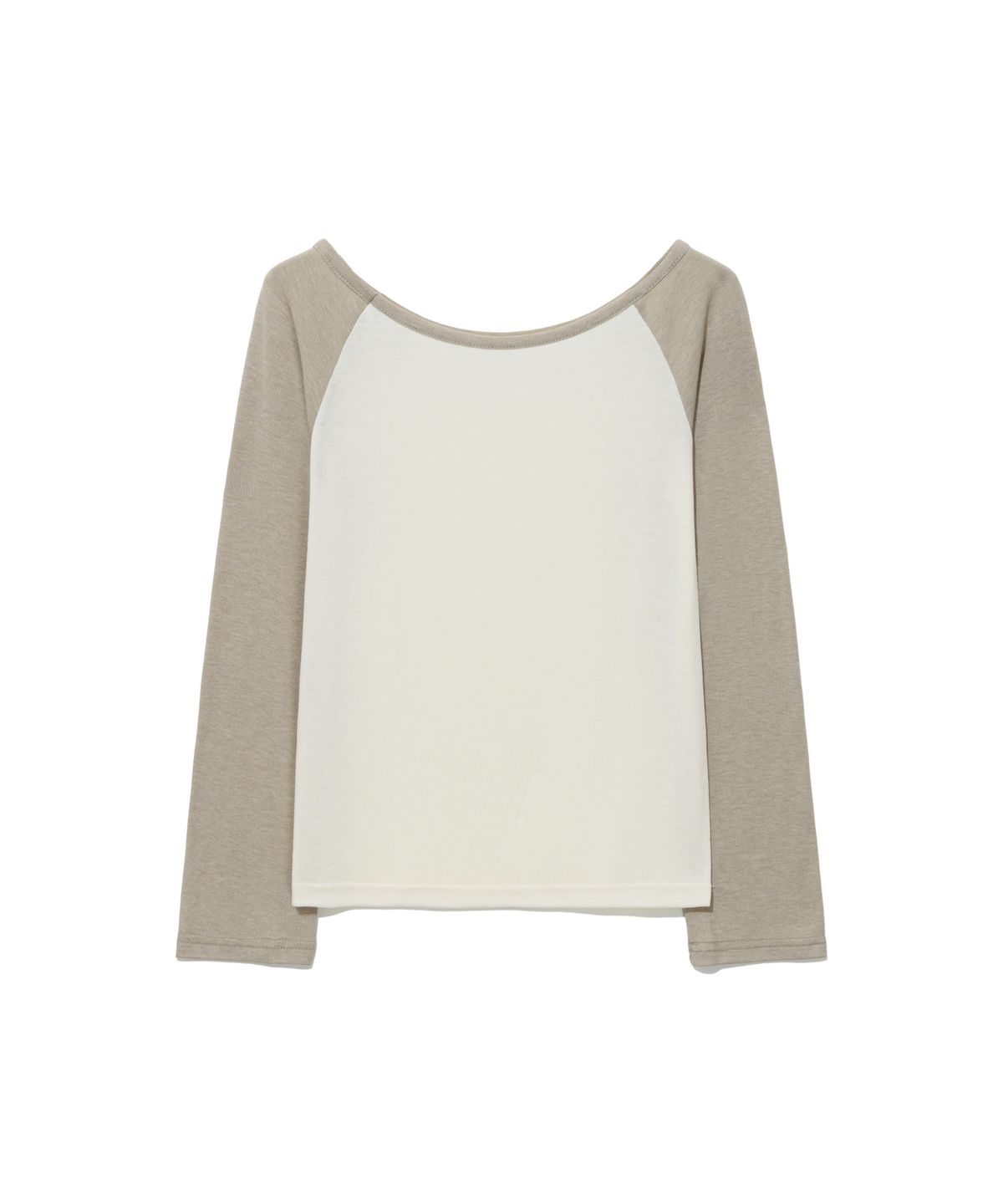 모아(MOAA) Contrast Ribbed Boatneck Raglan Top (Heated Black)