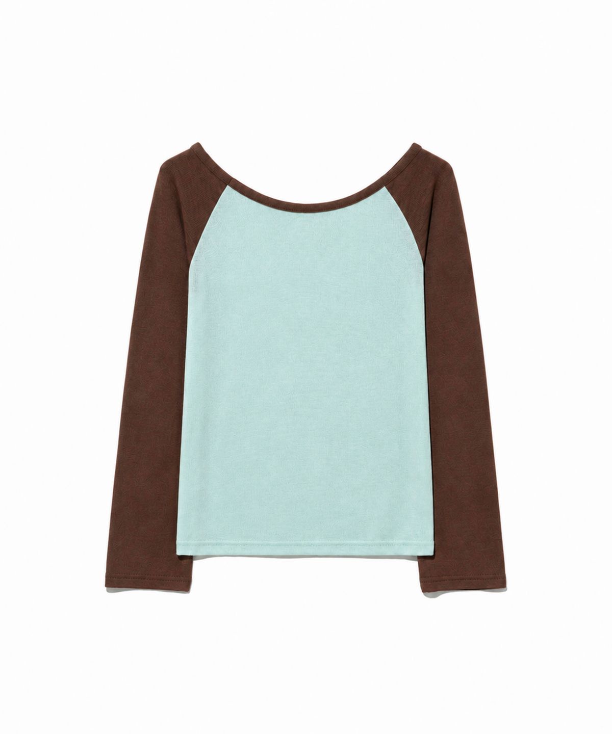 모아(MOAA) Contrast Ribbed Boatneck Raglan Top (Heated Black)