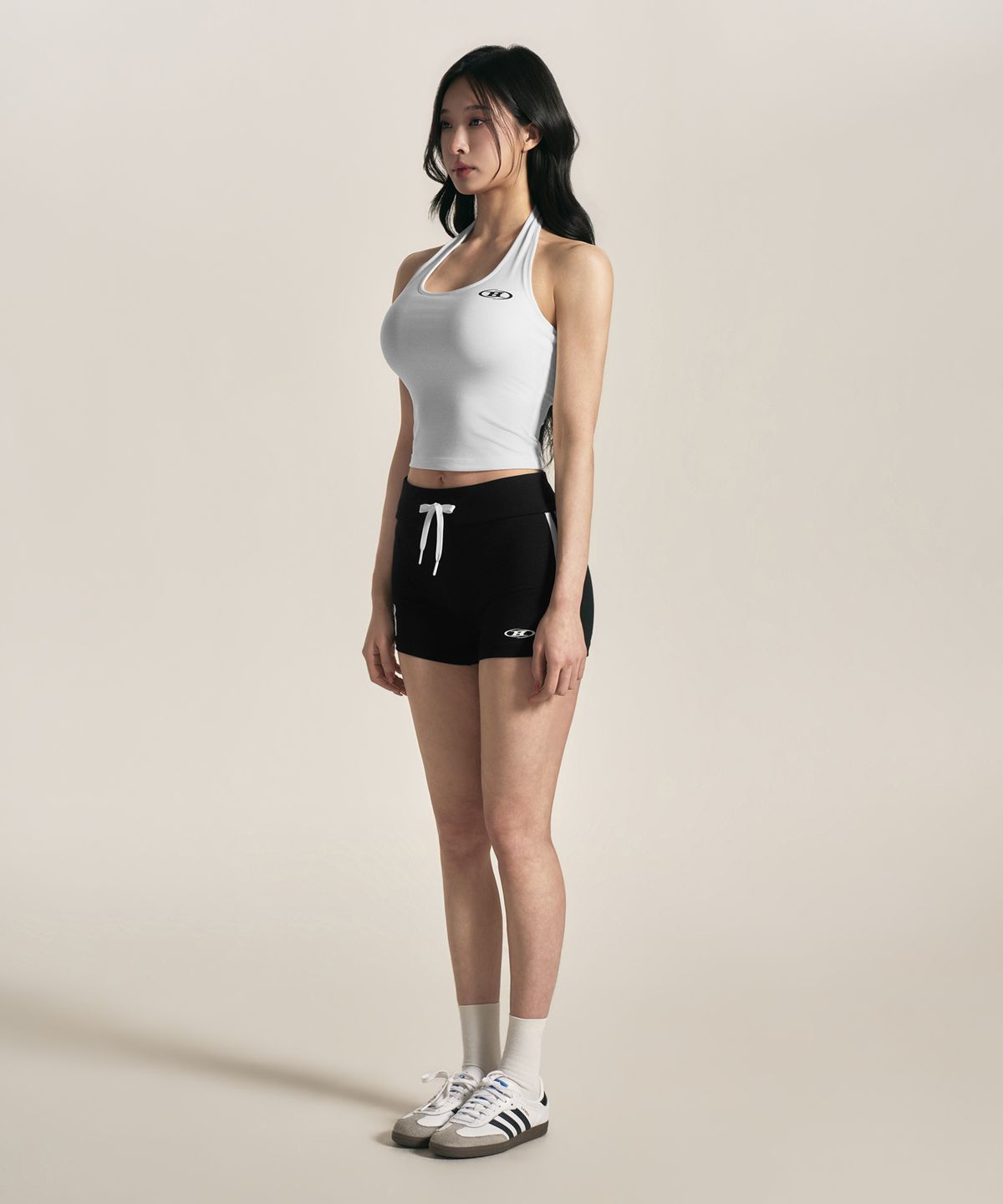 본투윈(BORN TO WIN) W SYMBOL B HALTER NECK SPORTY BRA TOP [WHITE]
