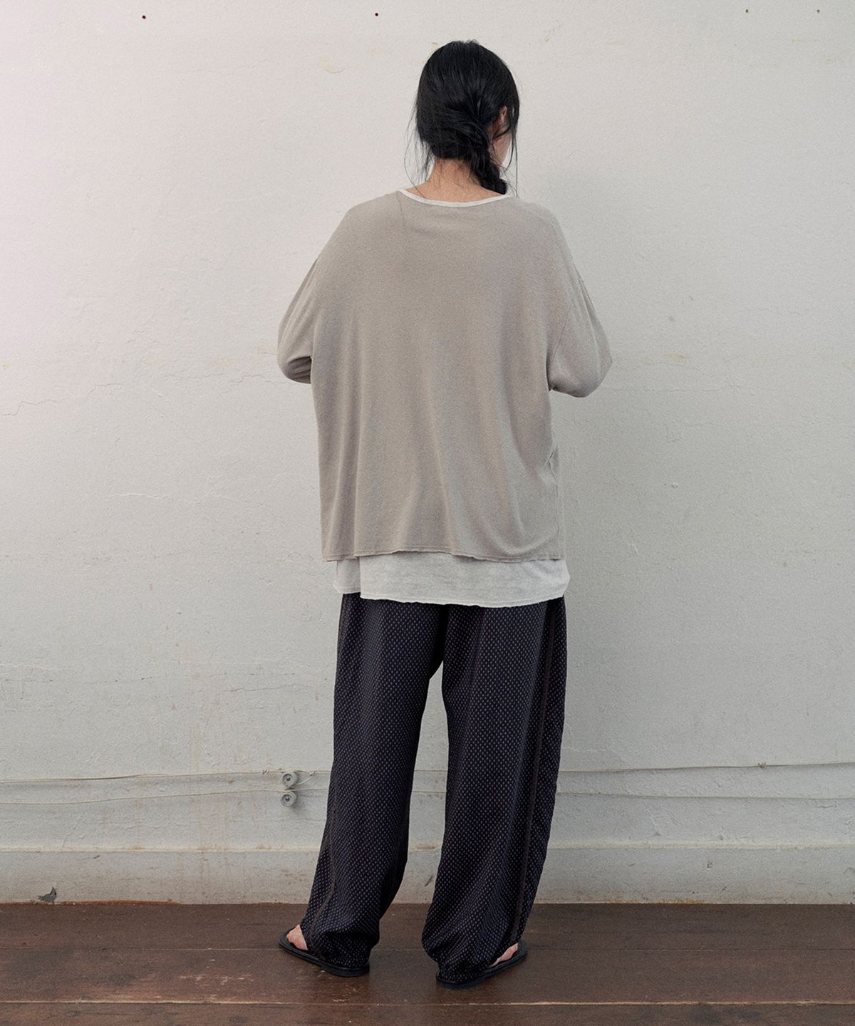 모노크롬(MONOCHROME) aube layered t-shirt (2color)