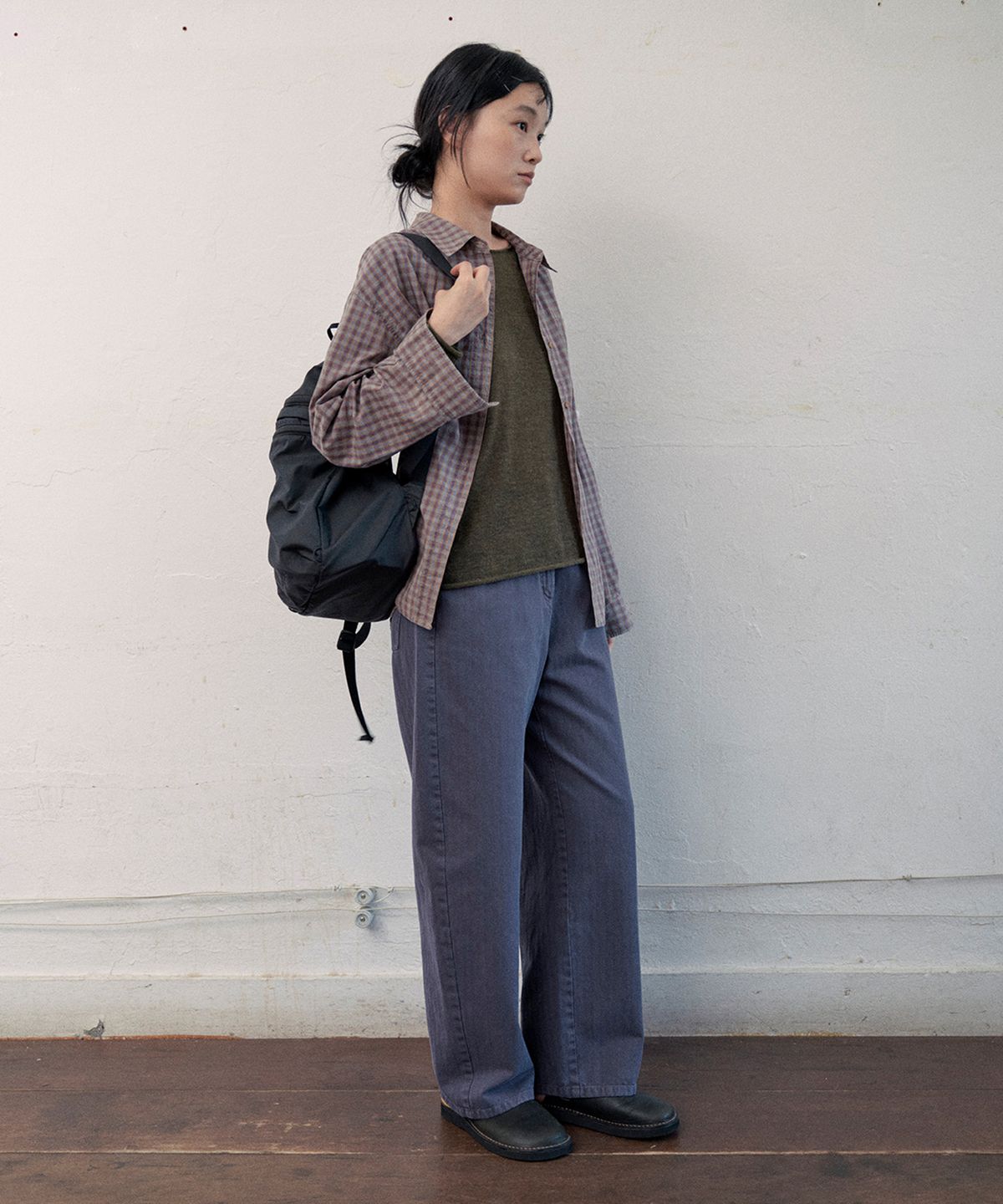 모노크롬(MONOCHROME) lupe check shirt (blue)
