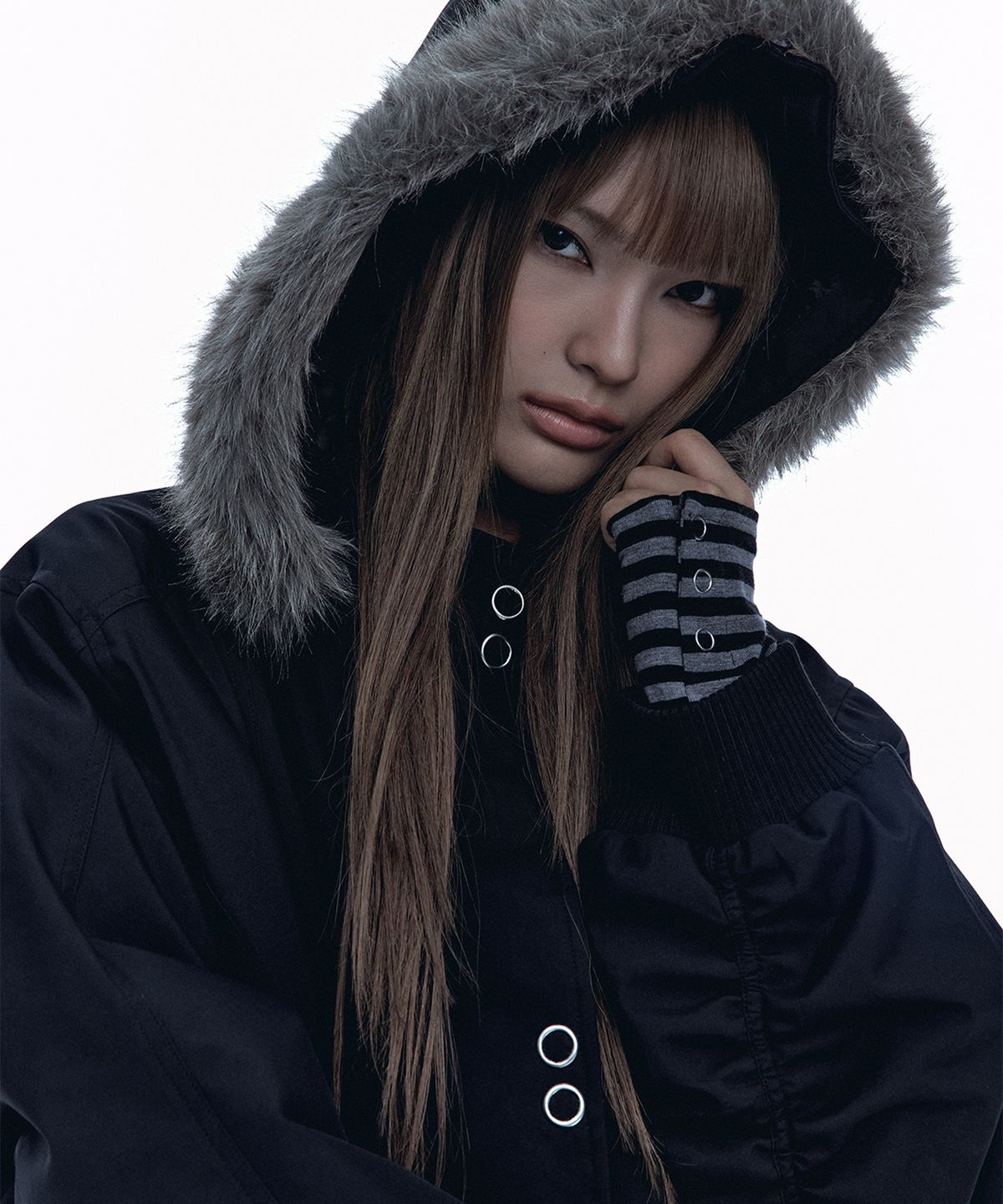 러프넥(ROUGHNECK) MA-1 Snap Jacket Black
