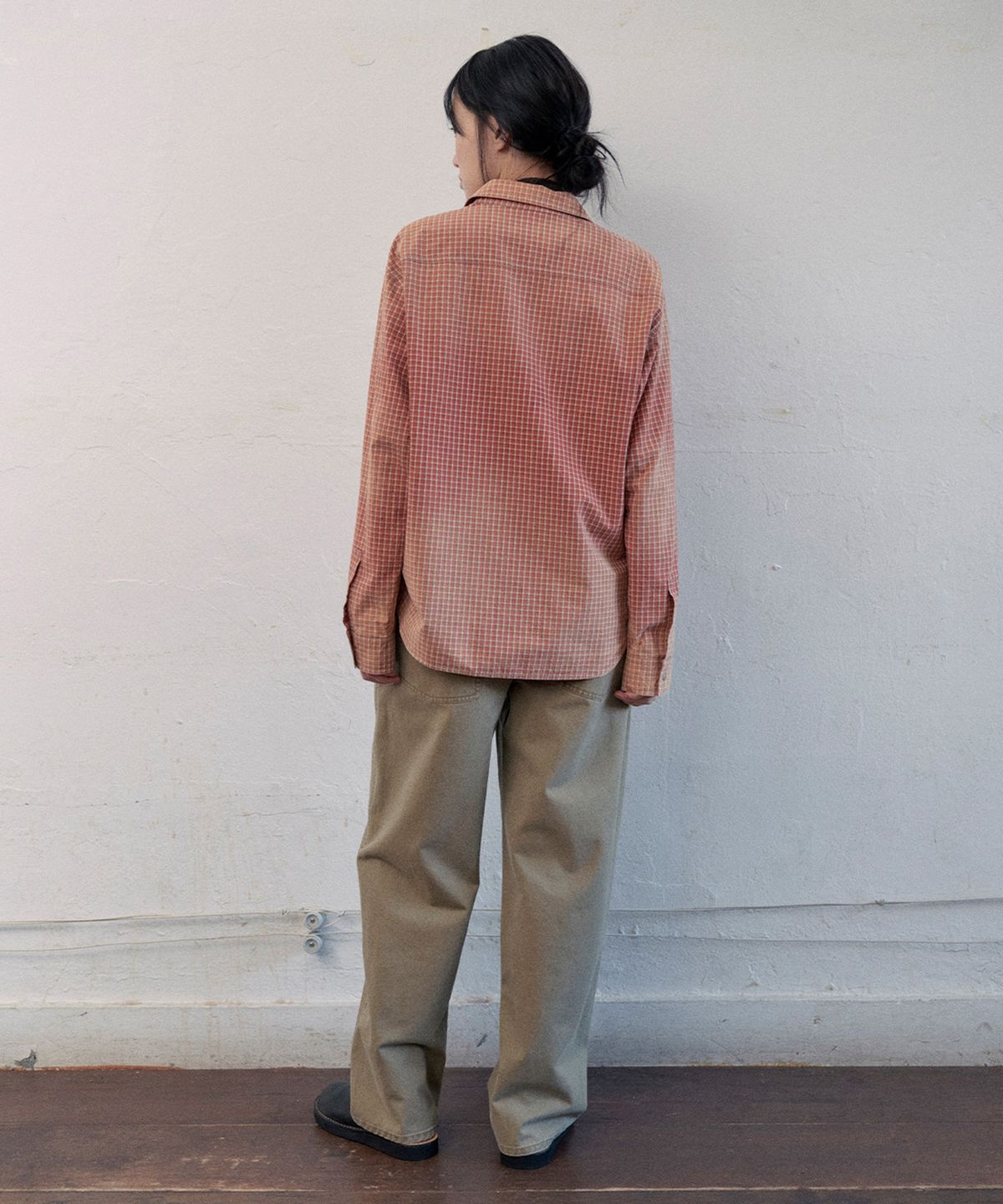 모노크롬(MONOCHROME) odds check shirt (red)