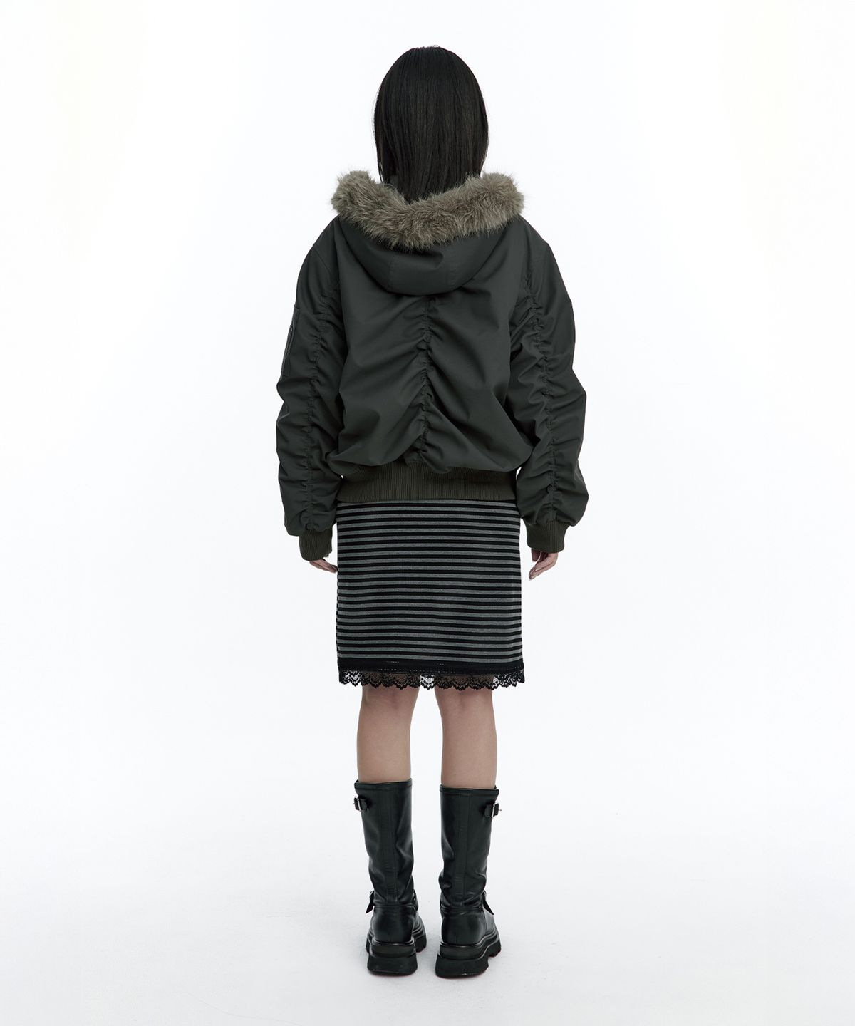 러프넥(ROUGHNECK) MA-1 Snap Jacket Khaki