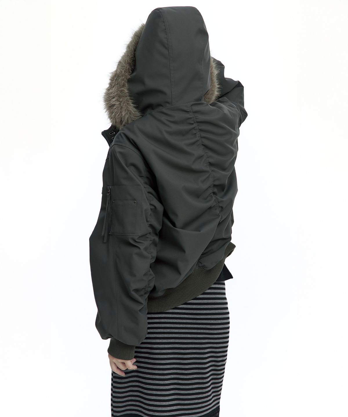 러프넥(ROUGHNECK) MA-1 Snap Jacket Khaki