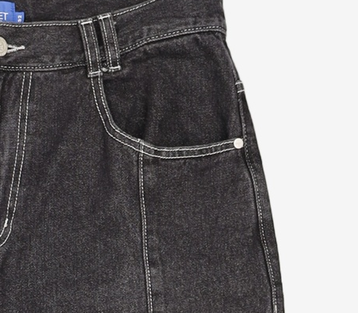데케트(DECET) Center Incision Wide Jeans DCPT028Black 32