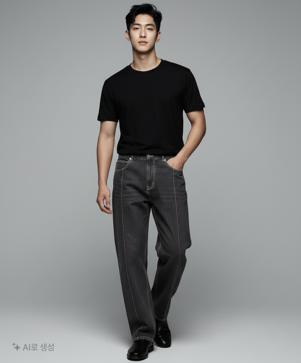 데케트(DECET) Center Incision Wide Jeans DCPT028Black 32