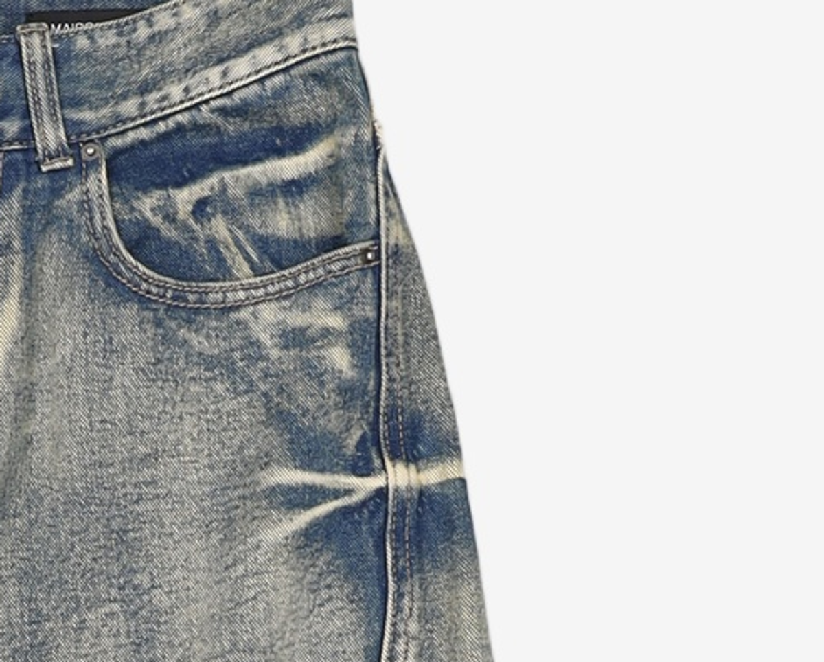 메종미네드(MAISON MINED) PINCH WIND DENIM PANTS RUST BEIGE 46