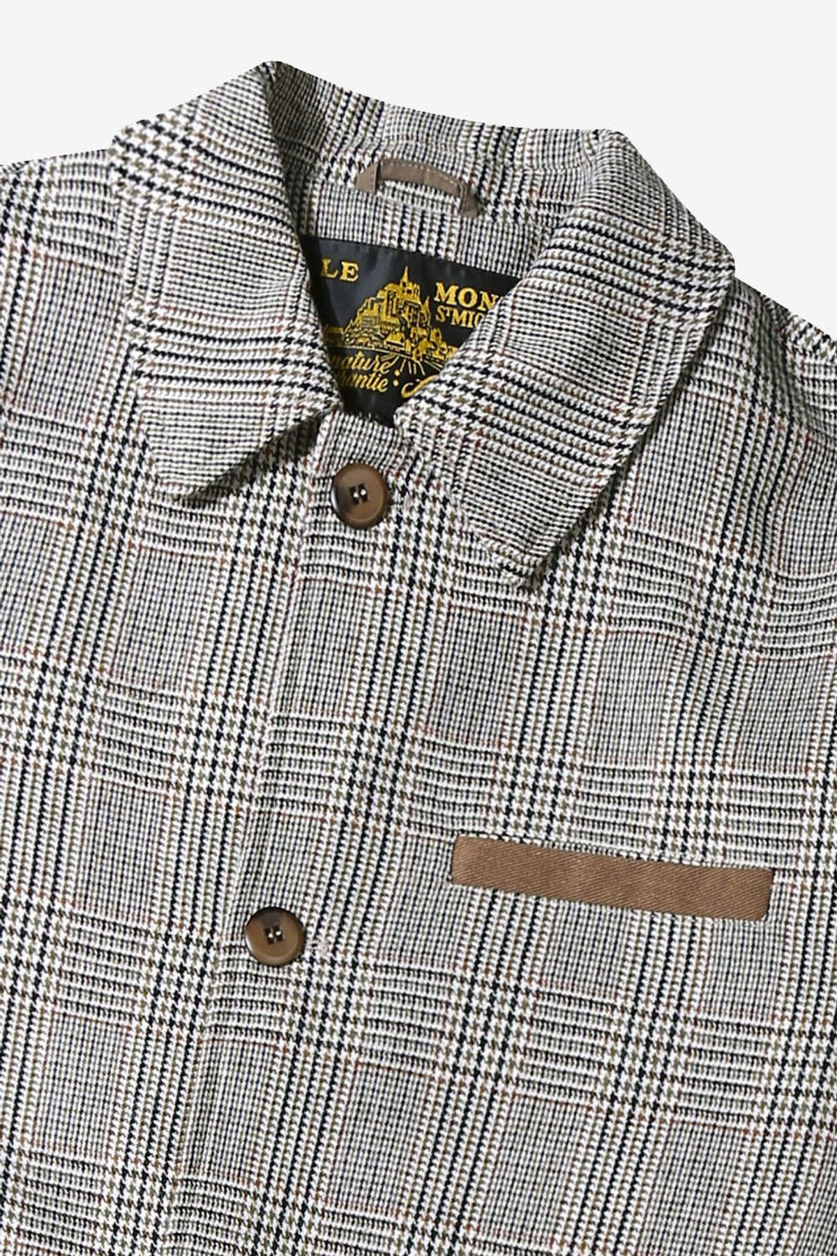 르몽생미셸(LE MONT ST MICHEL) VIGOGNE-CHECKED JACKET_Brown