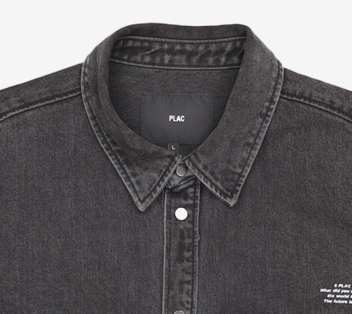 플랙(PLAC) MENS OVERSIZED GRAPHIC BLACK SHIRTS (PWON3LSL29M0C1) L