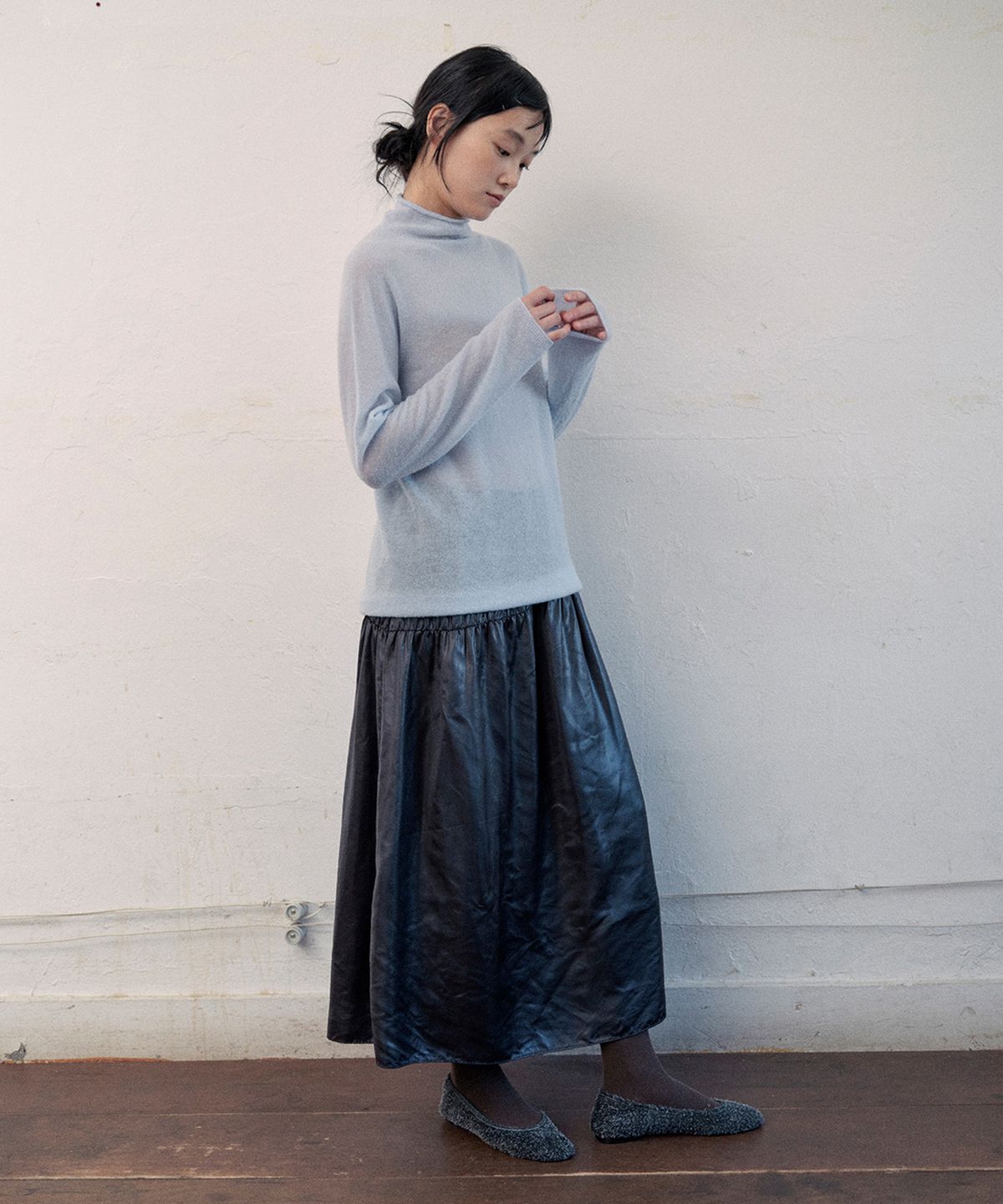 모노크롬(MONOCHROME) haily leather skirt (black)