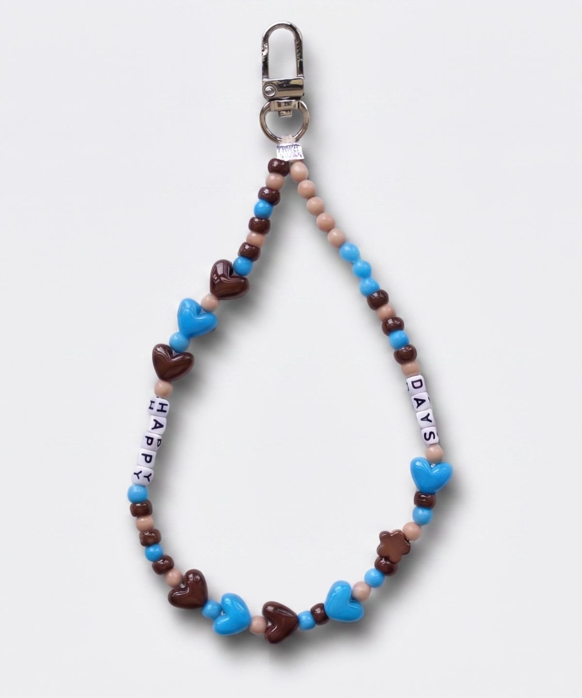 봉보(BONBEAU) Mini initial heart beads key ring 아크릴 컬러 하트 비즈 스트랩 이니셜 키링