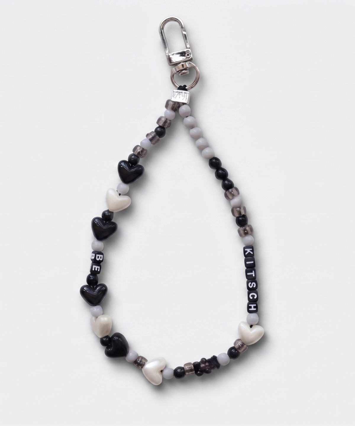 봉보(BONBEAU) Mini initial heart beads key ring 아크릴 컬러 하트 비즈 스트랩 이니셜 키링
