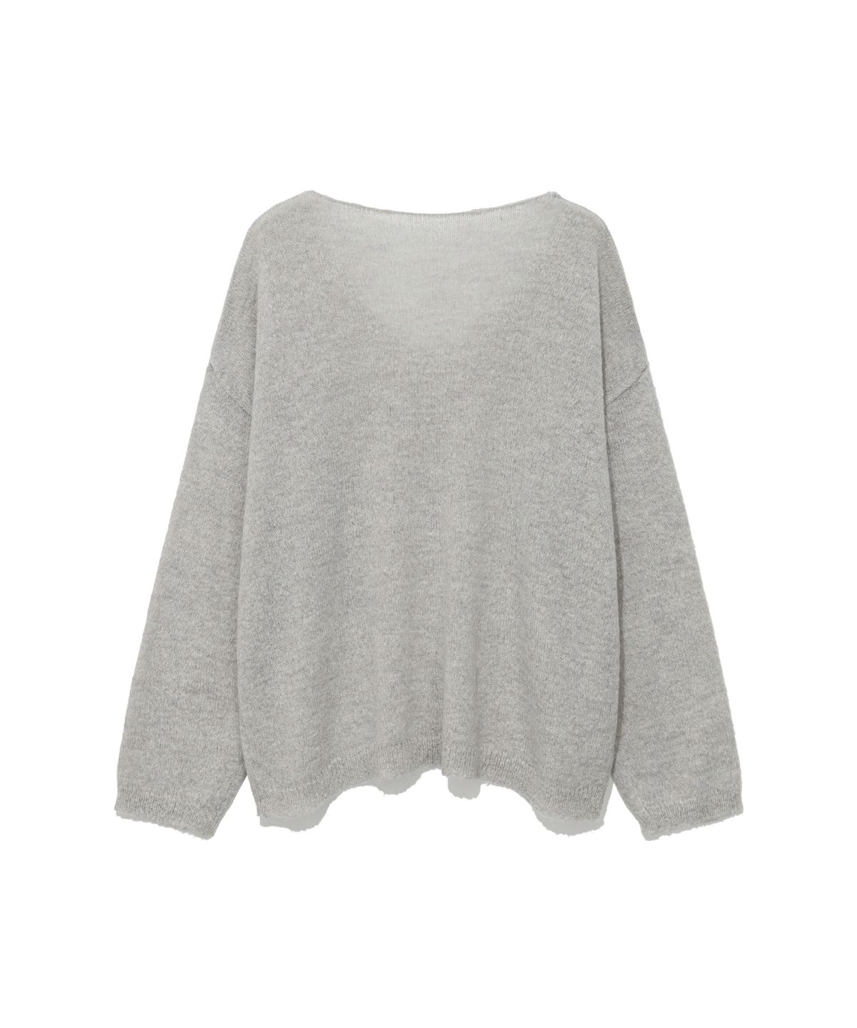 모아(MOAA) Sheer Loose V-Neck Knit (Light gray)