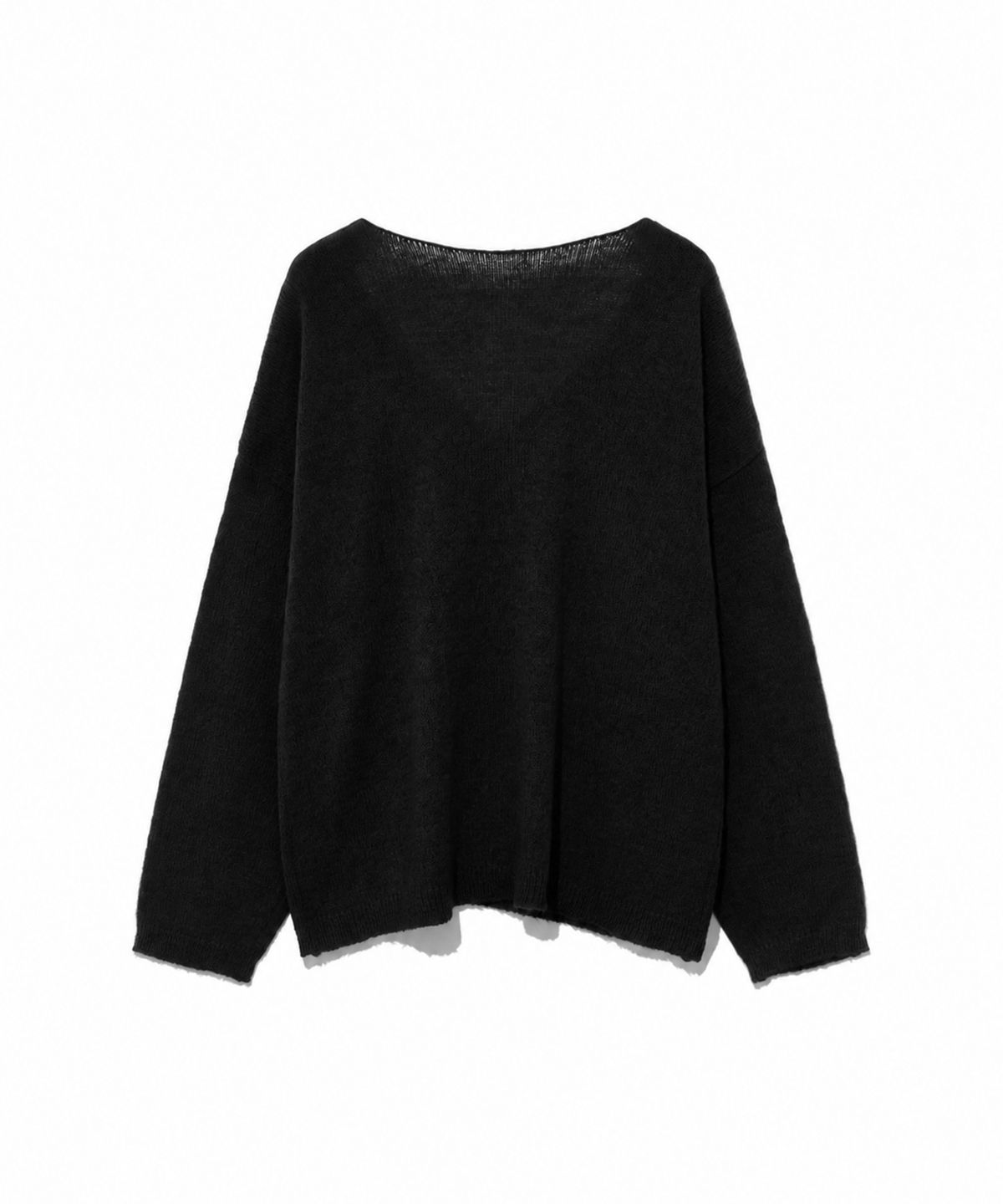 모아(MOAA) Sheer Loose V-Neck Knit (Light gray)