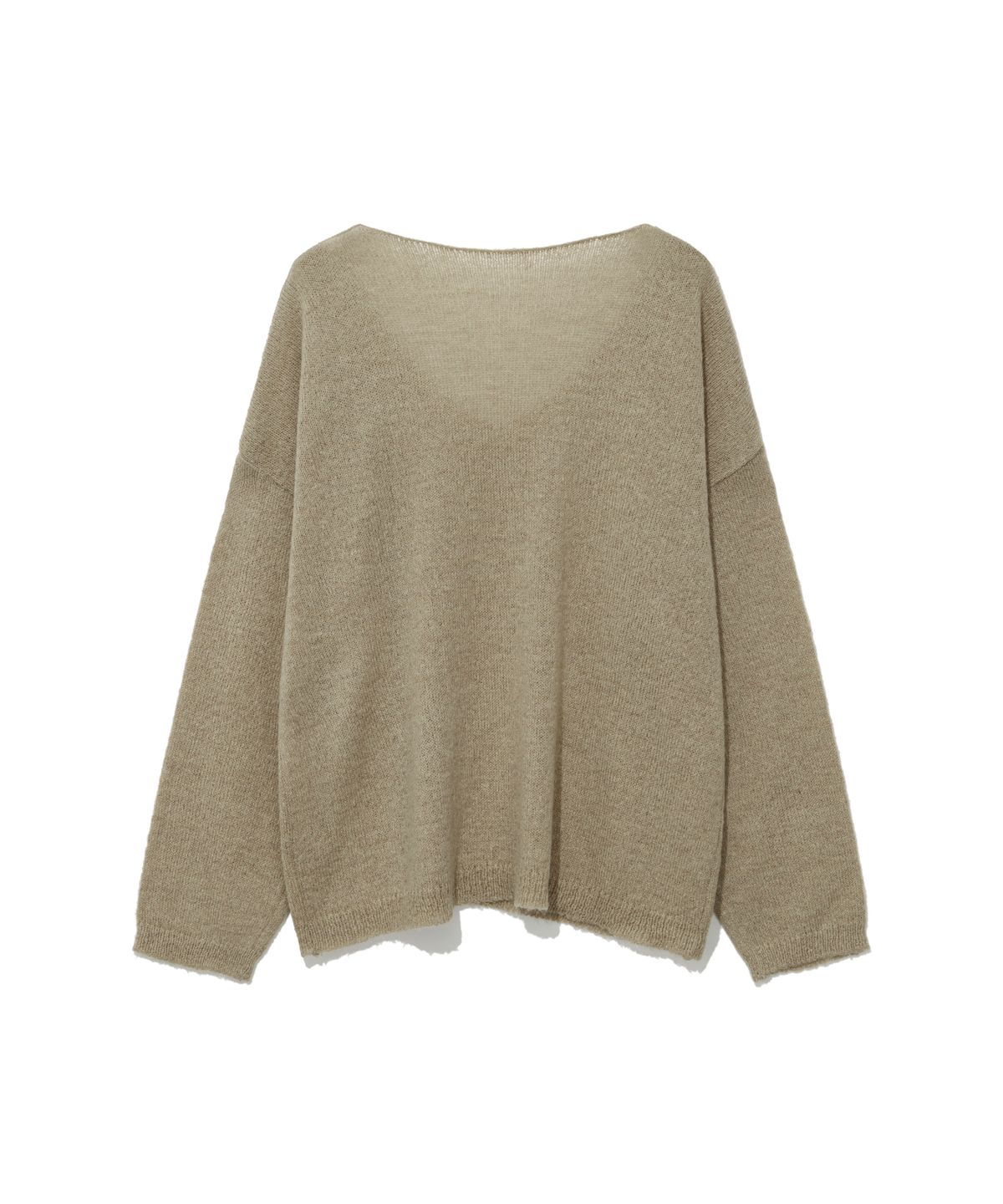 모아(MOAA) Sheer Loose V-Neck Knit (Light gray)