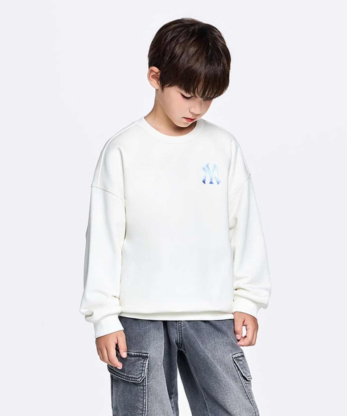 엠엘비 키즈(MLB KIDS) 스트릿 그라데이션 빅럭스 맨투맨 NY (Cream)