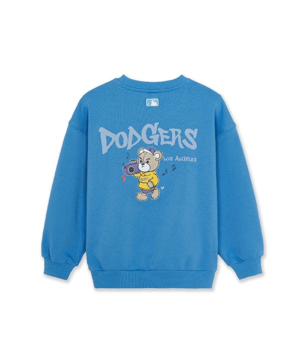 엠엘비 키즈(MLB KIDS) 스트릿 드로잉 베어 그래픽 맨투맨 LA (D.Aqua Blue)