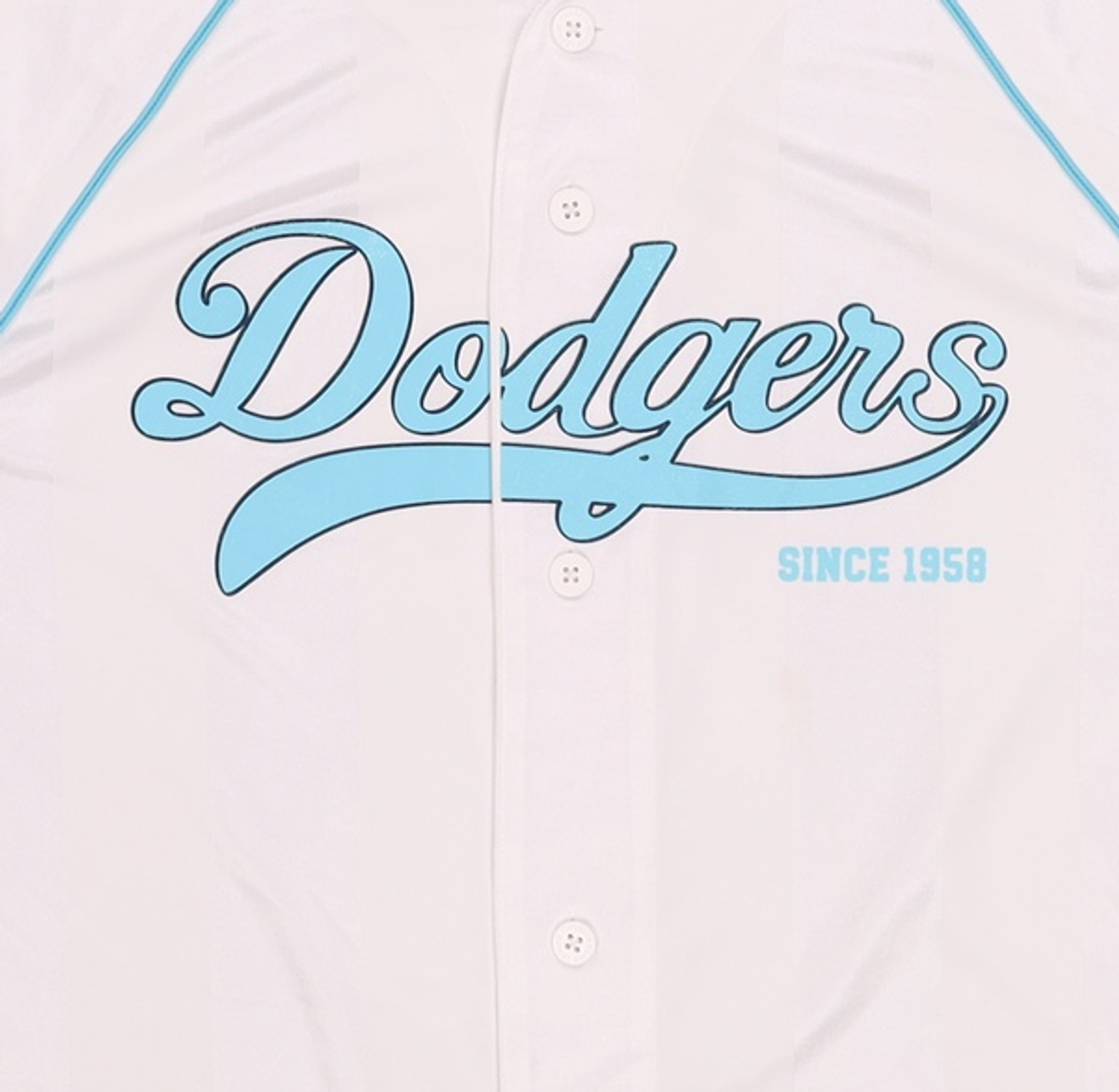 엠엘비(MLB) 바시티 하이글로시 베이스볼 셔츠 LA (White) S