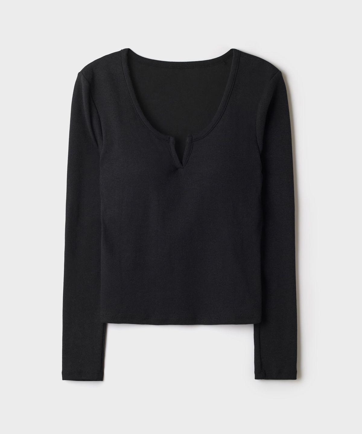 스파오(SPAO) [BRA-IN] 캡내장 슬릿넥 긴팔티_SPLWG49G51
