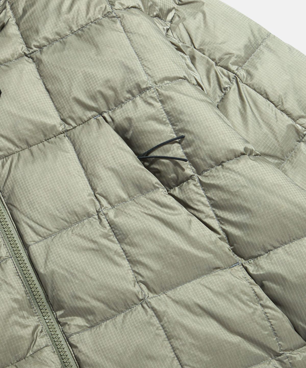 에스피오나지(ESPIONAGE) Hooded Light Down Jacket Olive Grey