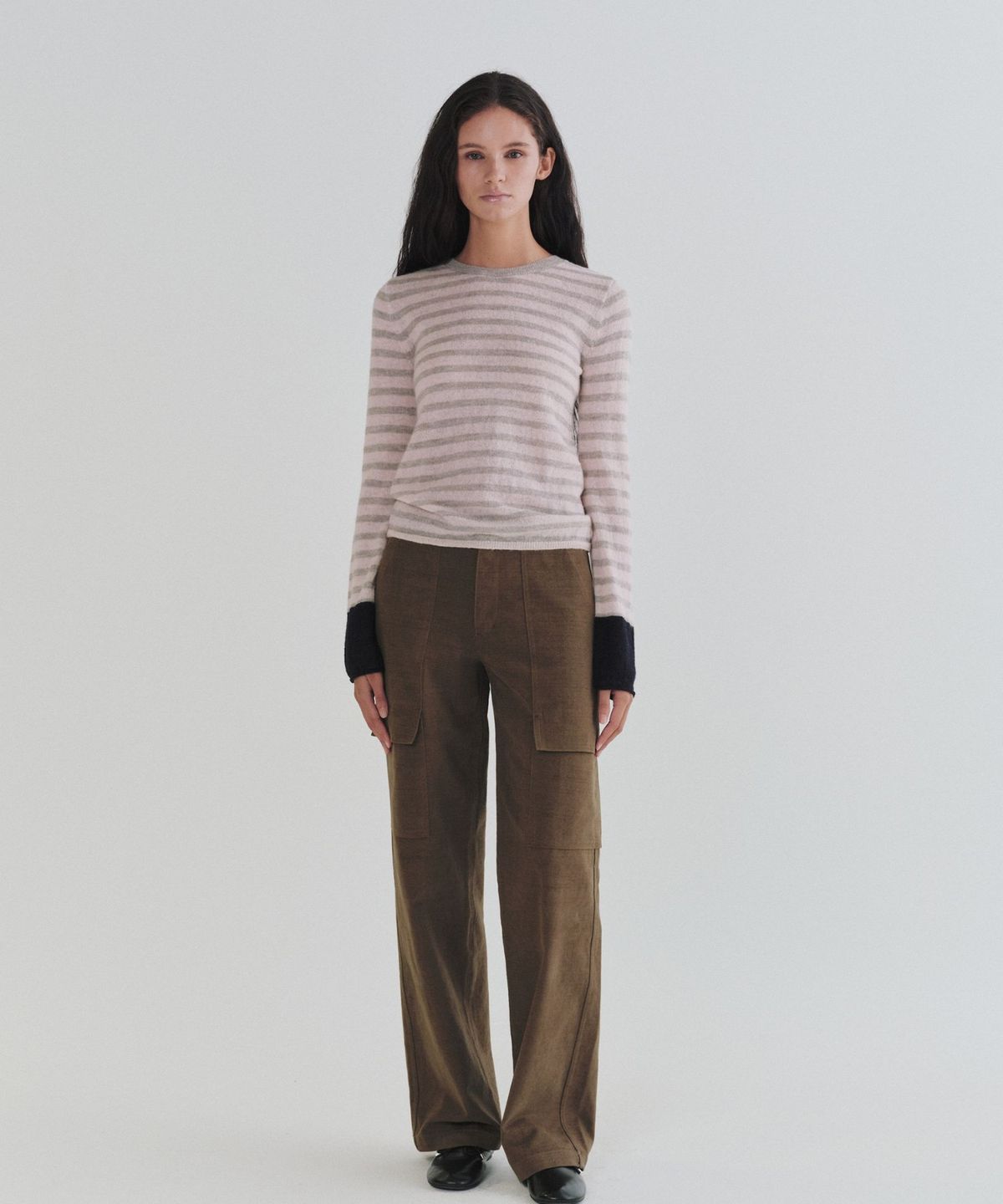 앤니즈(ANDNEEDS) Loco stripe wool knit (pink)