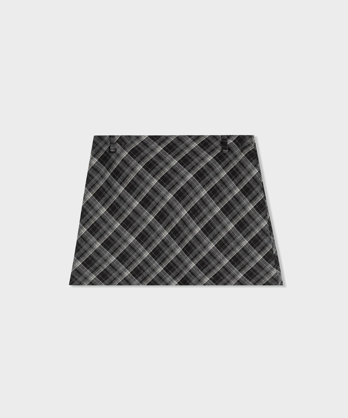 디망쉬(dimanche) Check Mini Skirt (black/grey)