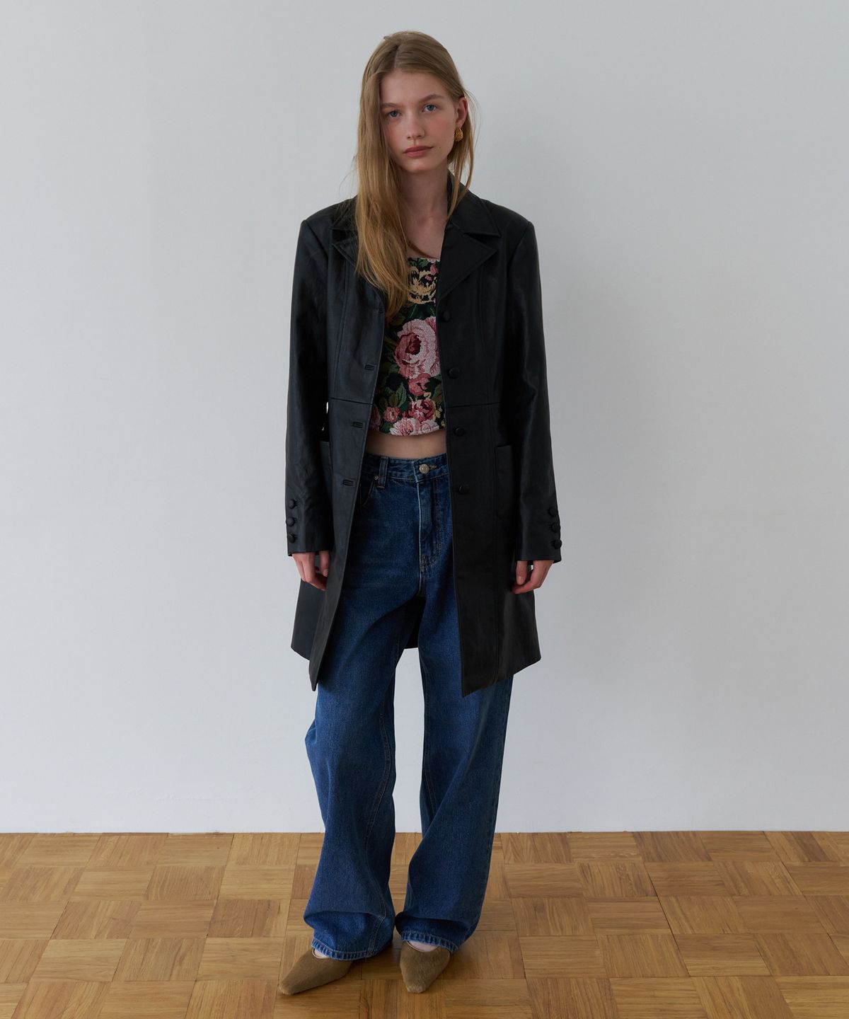 오버듀플레어(OVERDUEFLAIR) VINTAGE TAILORED LEATHER COAT_BLACK