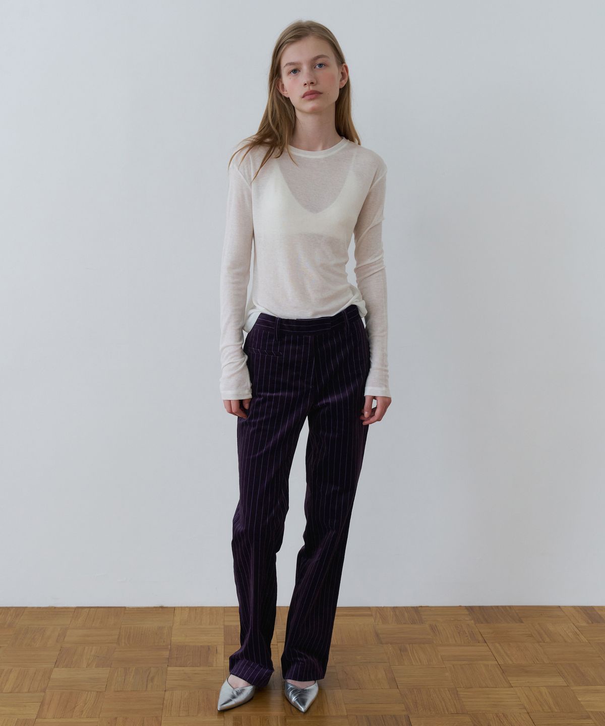 오버듀플레어(OVERDUEFLAIR) [26FW] SOFT WOOL TENCEL T-SHIRT_IVORY