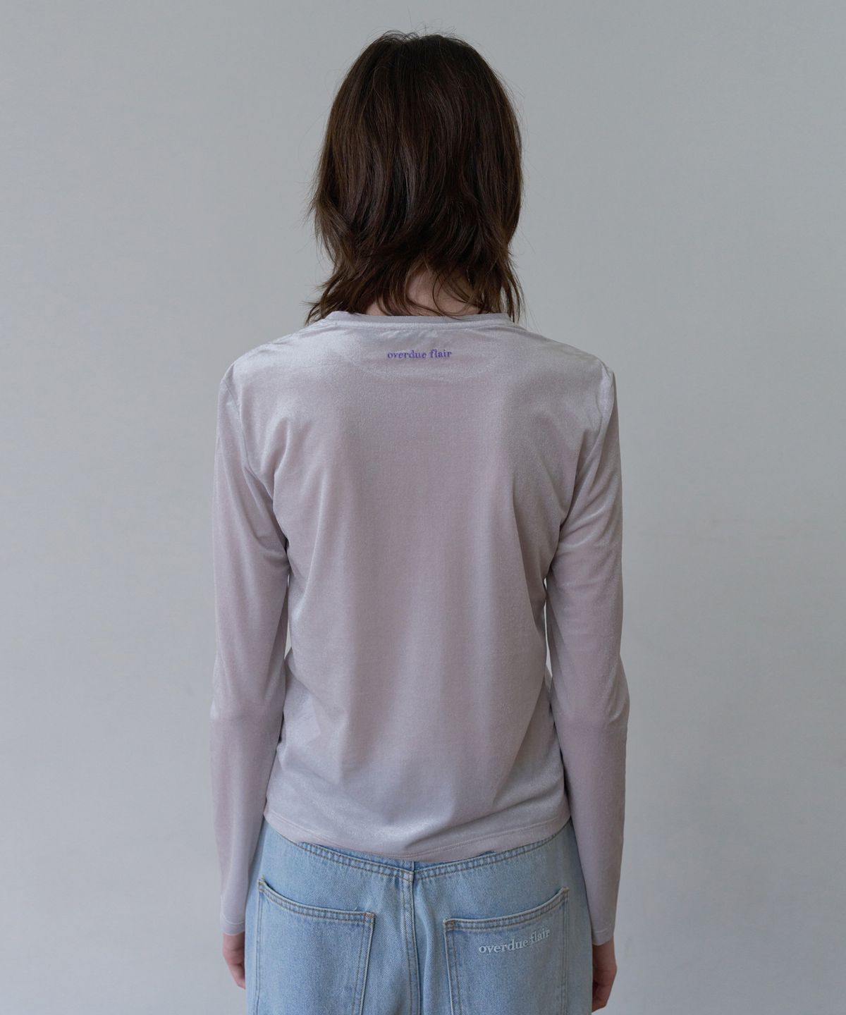 오버듀플레어(OVERDUEFLAIR) SOFT TERRY-VELVET T-SHIRT_MID GREY