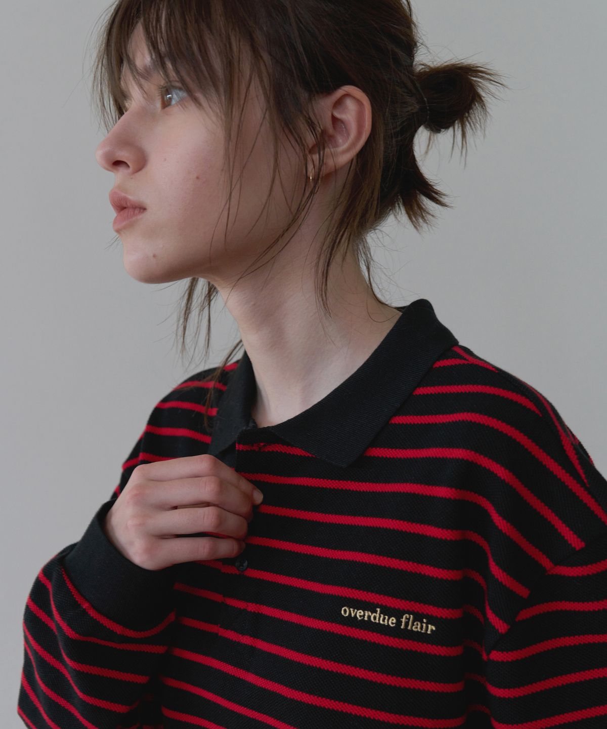 오버듀플레어(OVERDUEFLAIR) VINTAGE PIQUE T-SHIRT_RED BLACK