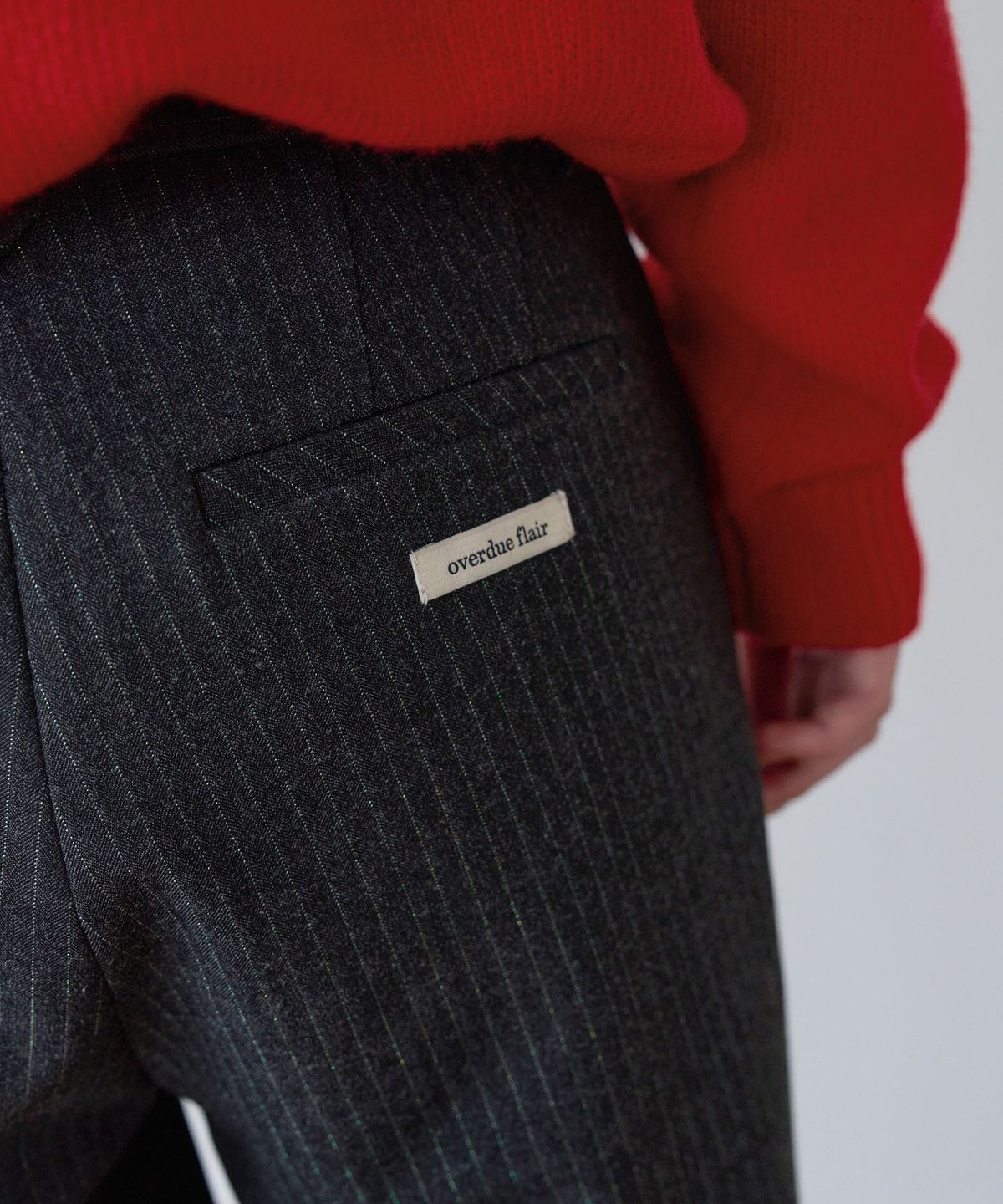 오버듀플레어(OVERDUEFLAIR) CLASSIC STRAIGHT SLACKS_CHARCOAL GREEN