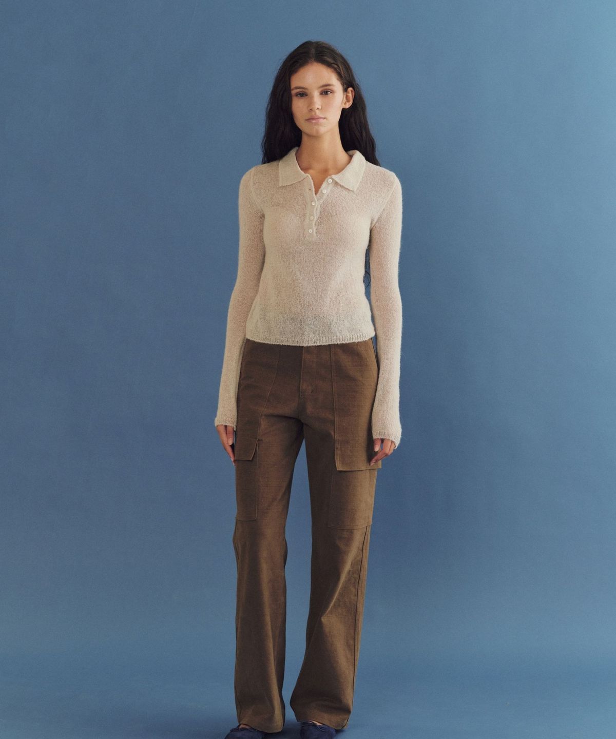 앤니즈(ANDNEEDS) Pamper sheer collar knit (beige)