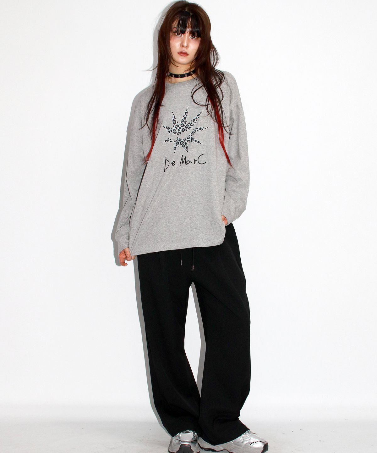 드마크(DEMARC) solid straight-fit semi-wide pants - Black