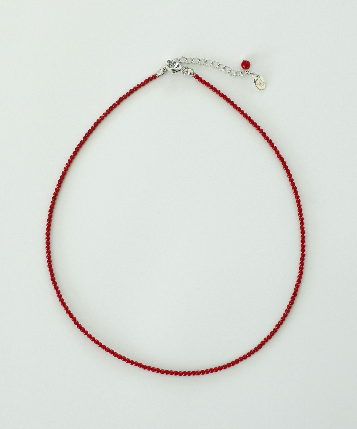모던라이크(MODERN LIKE) [ Silver ] 산호 레드 진주 목걸이 2mm