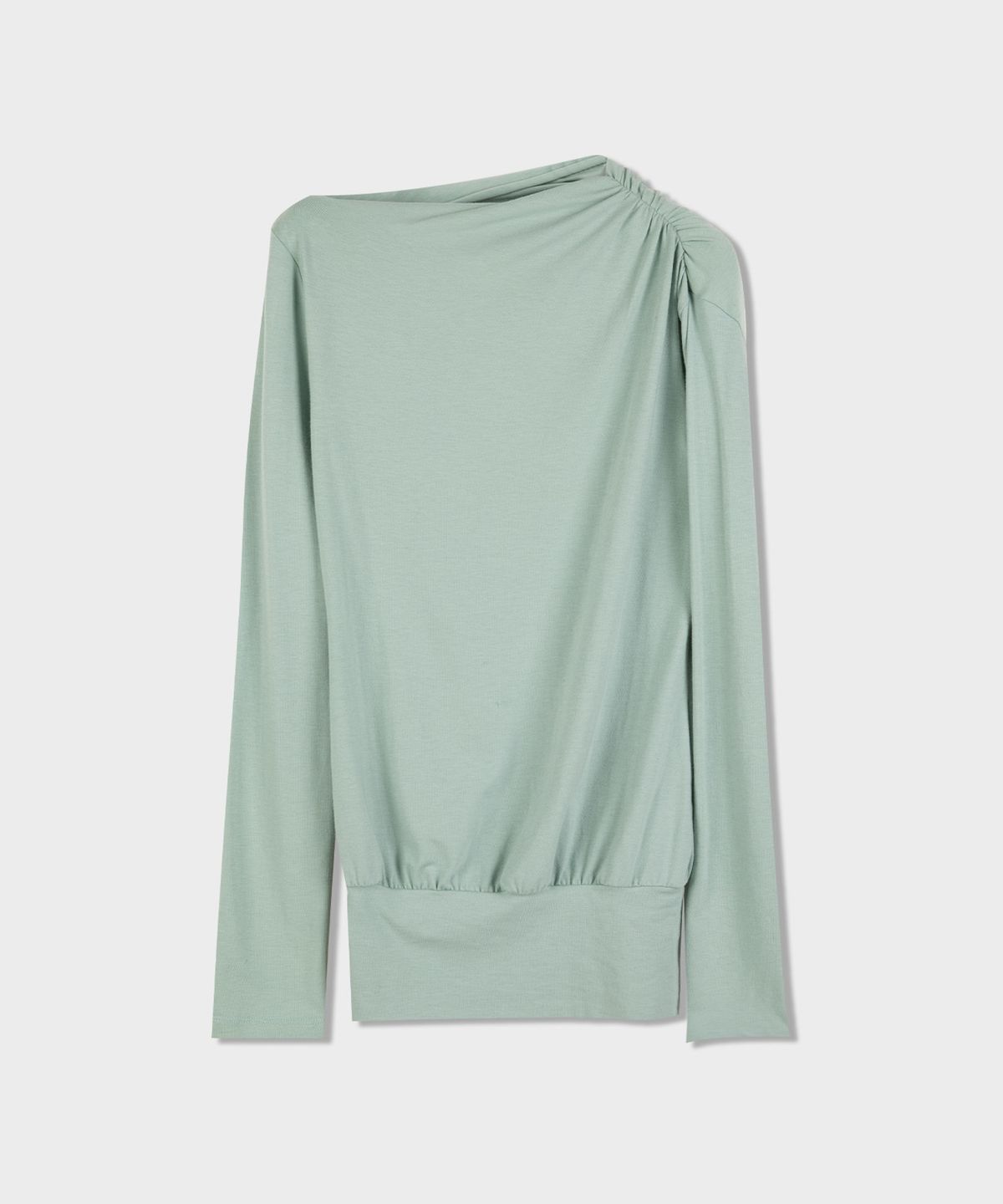 디망쉬(dimanche) Shoulder Shirring Top (mint)